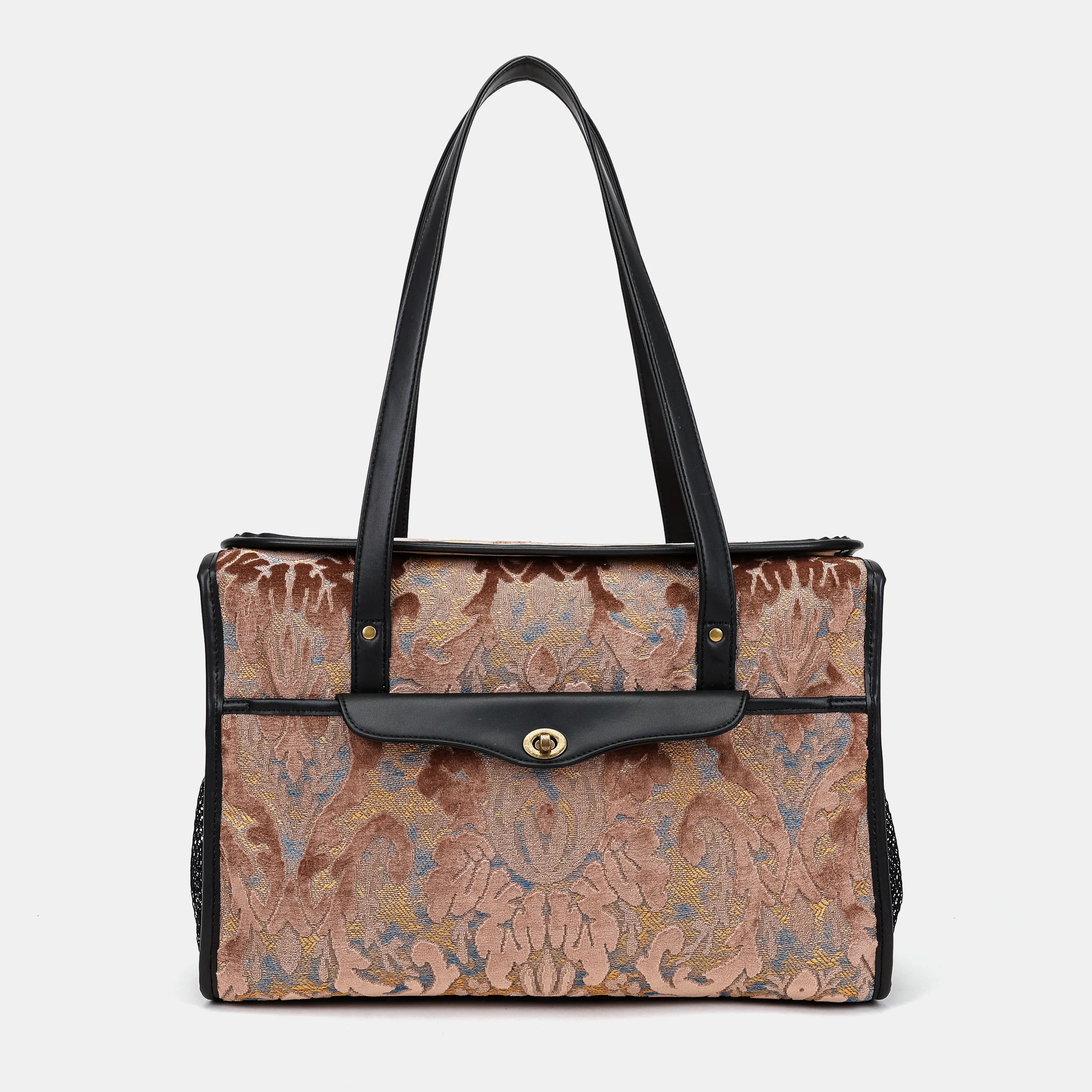 Burnout Velvet Camel Vintage Carpet Diaper Bag of America main