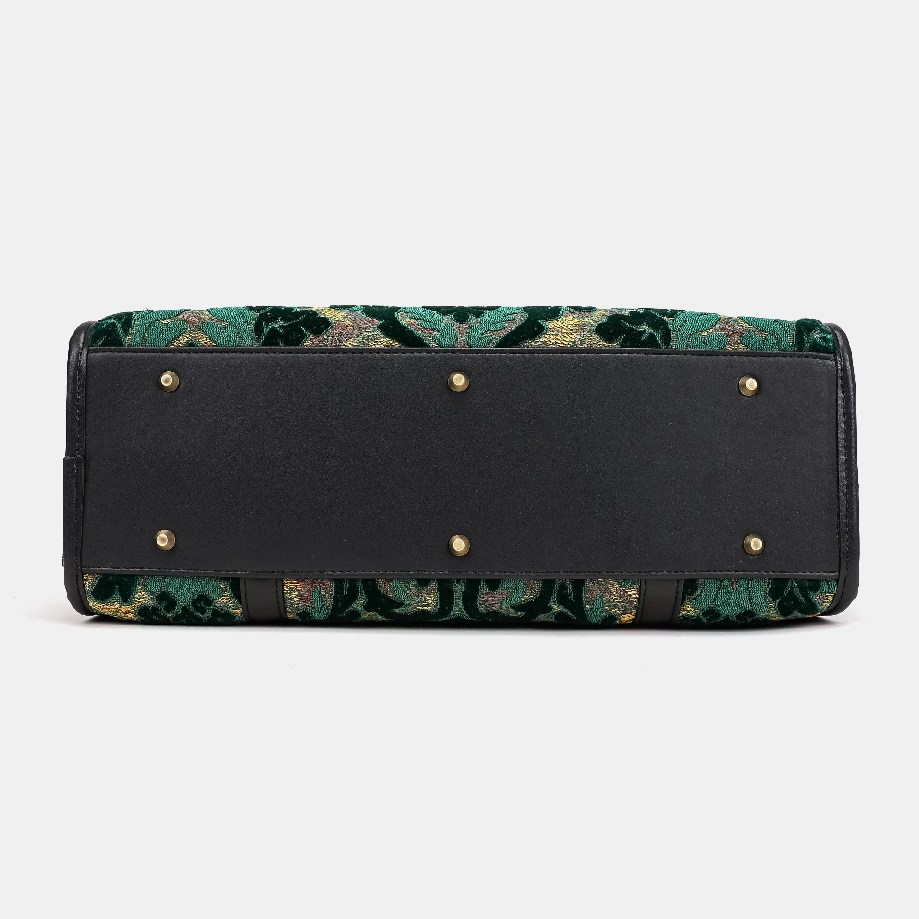Burnout Velvet Jade Green Vintage Carpet Diaper Bag of America bottom