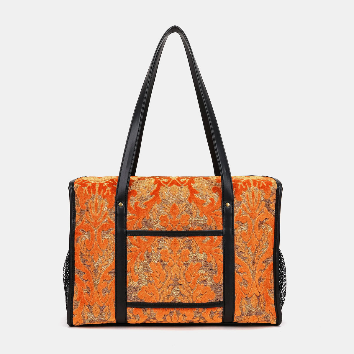 Burnout Velvet Orange Vintage Carpet Diaper Bag Carpetbag of America back