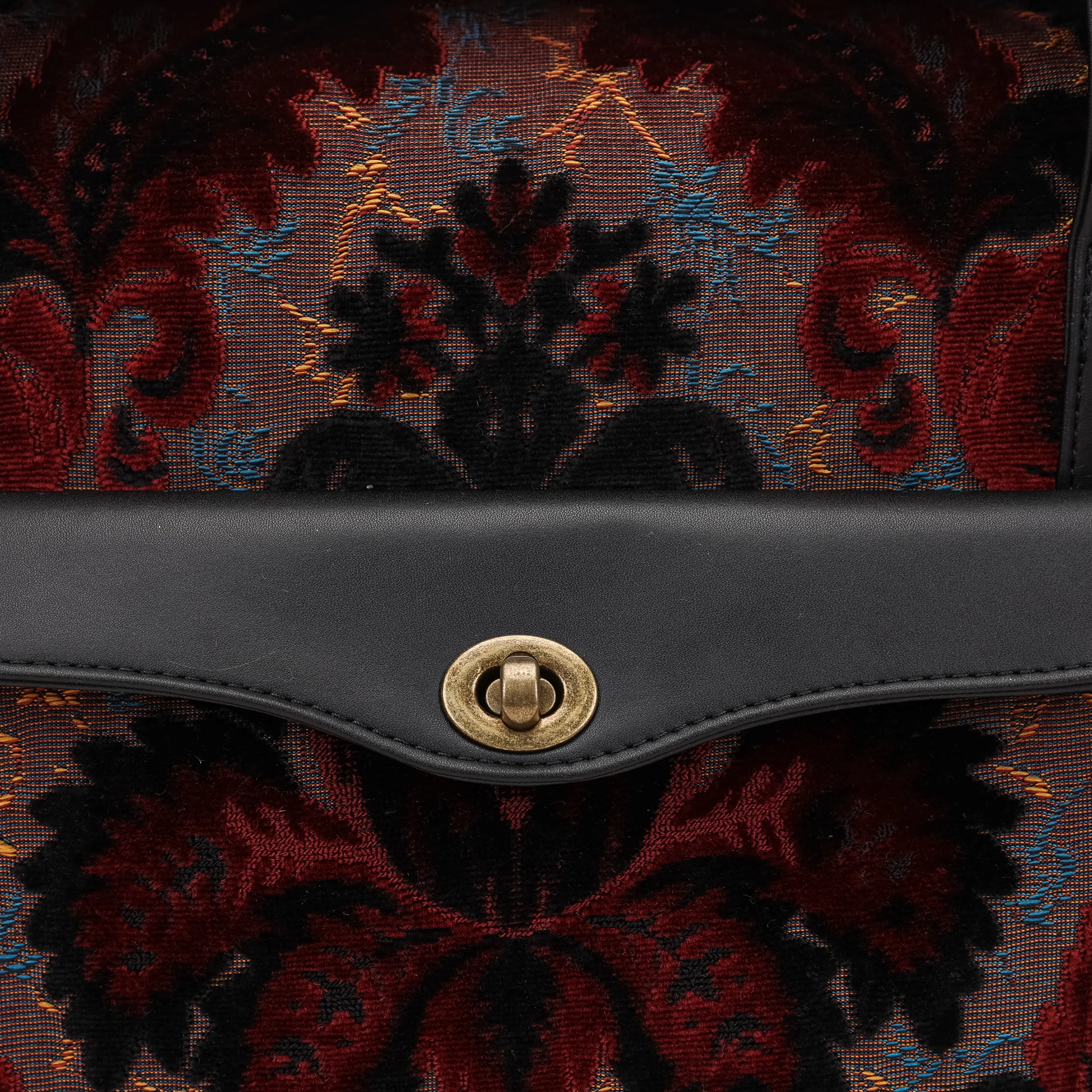 Burnout Velvet Revival Sephia Vintage Carpet Diaper Bag of America closure
