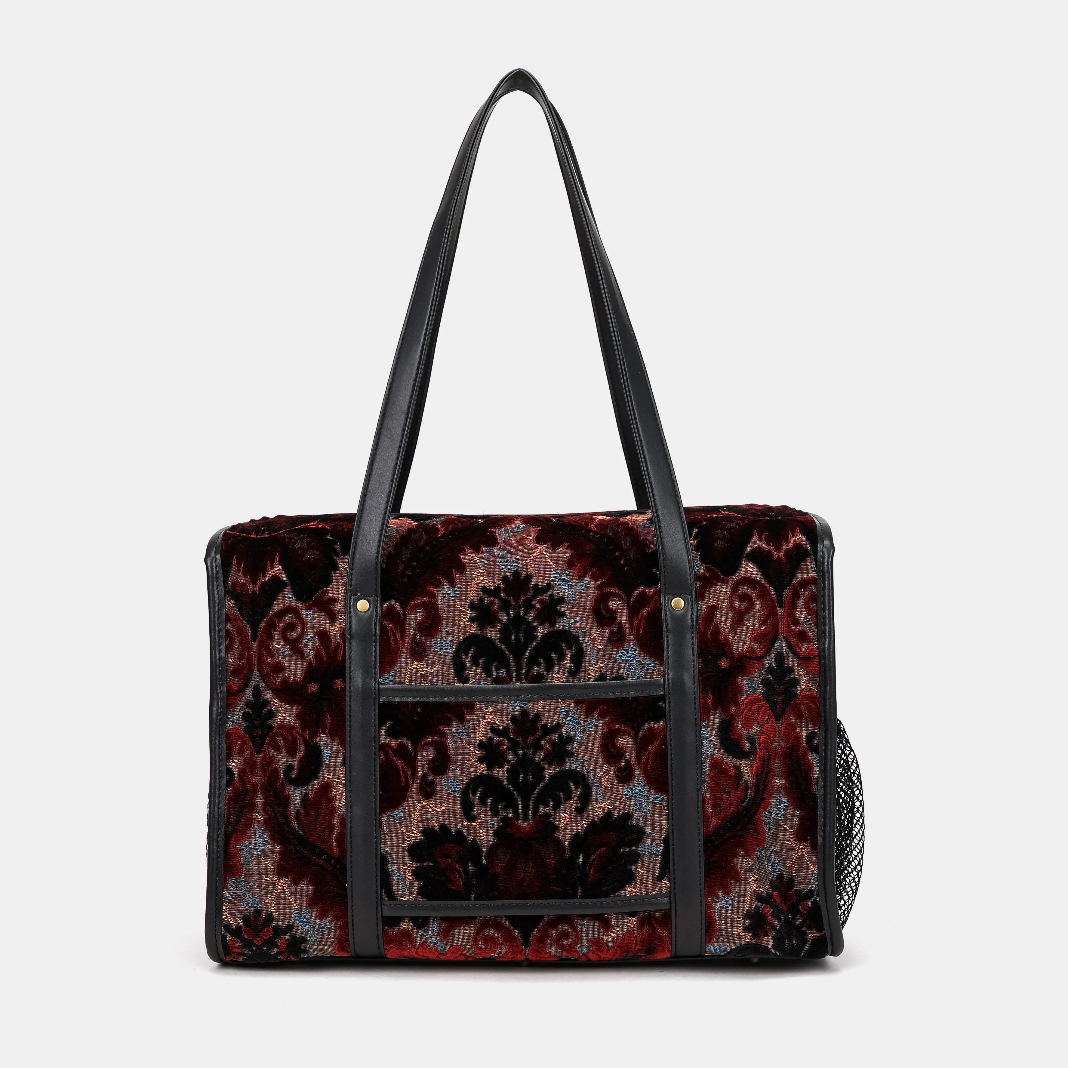 Burnout Velvet Revival Sephia Vintage Carpet Diaper Bag of America back