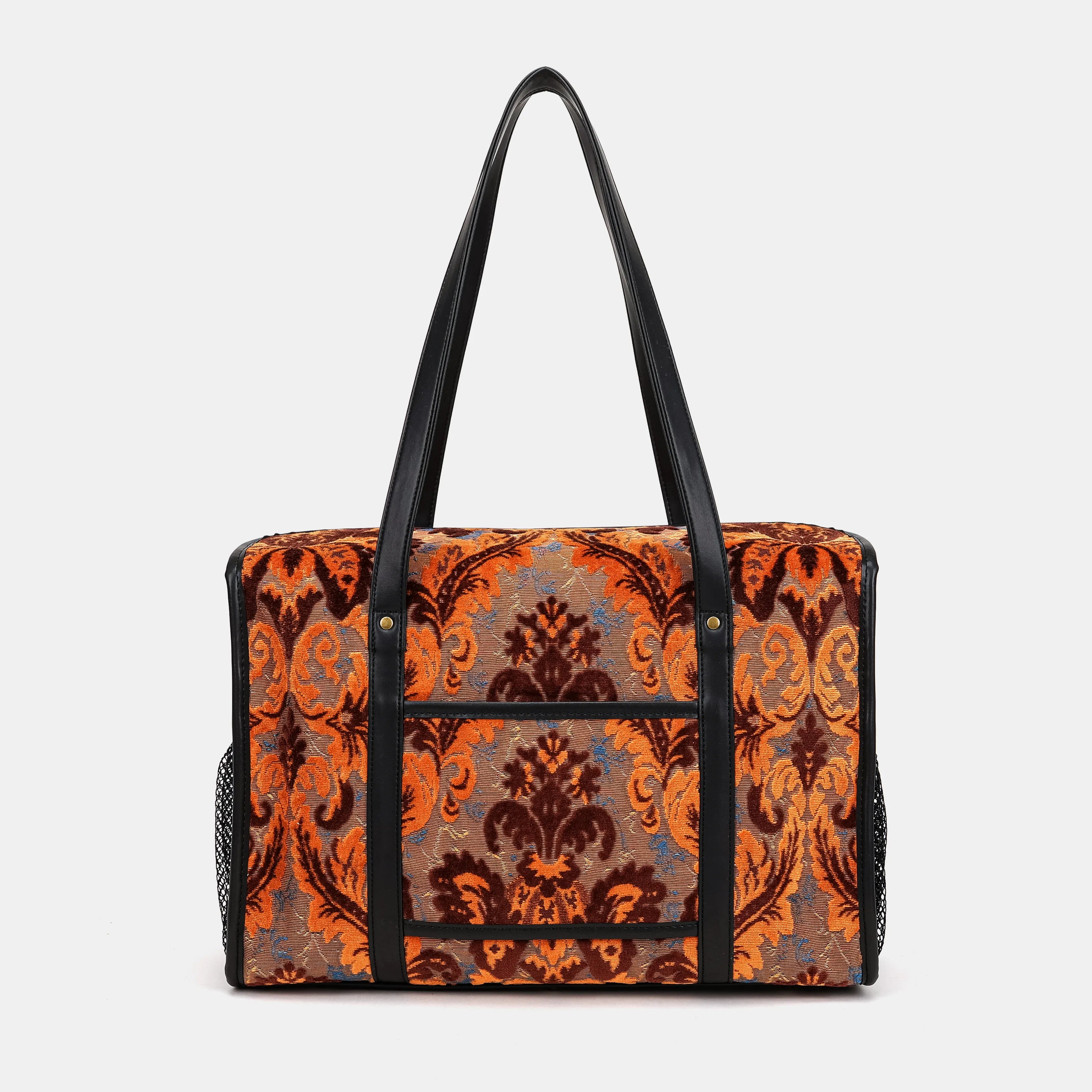 Burnout Velvet Revival Sienna Vintage Carpet Diaper Bag of America back