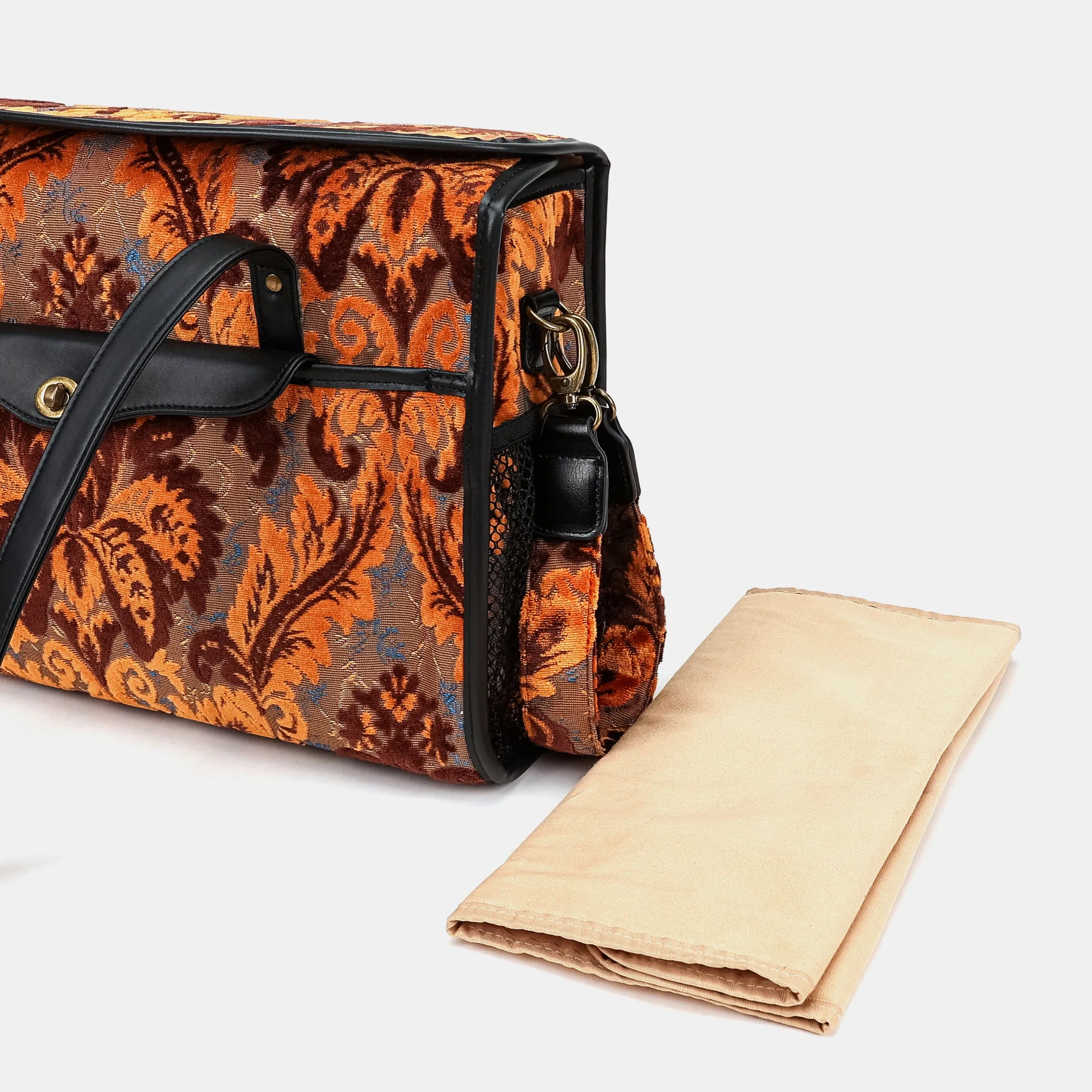 Burnout Velvet Revival Sienna Vintage Carpet Diaper Bag of America changing mat