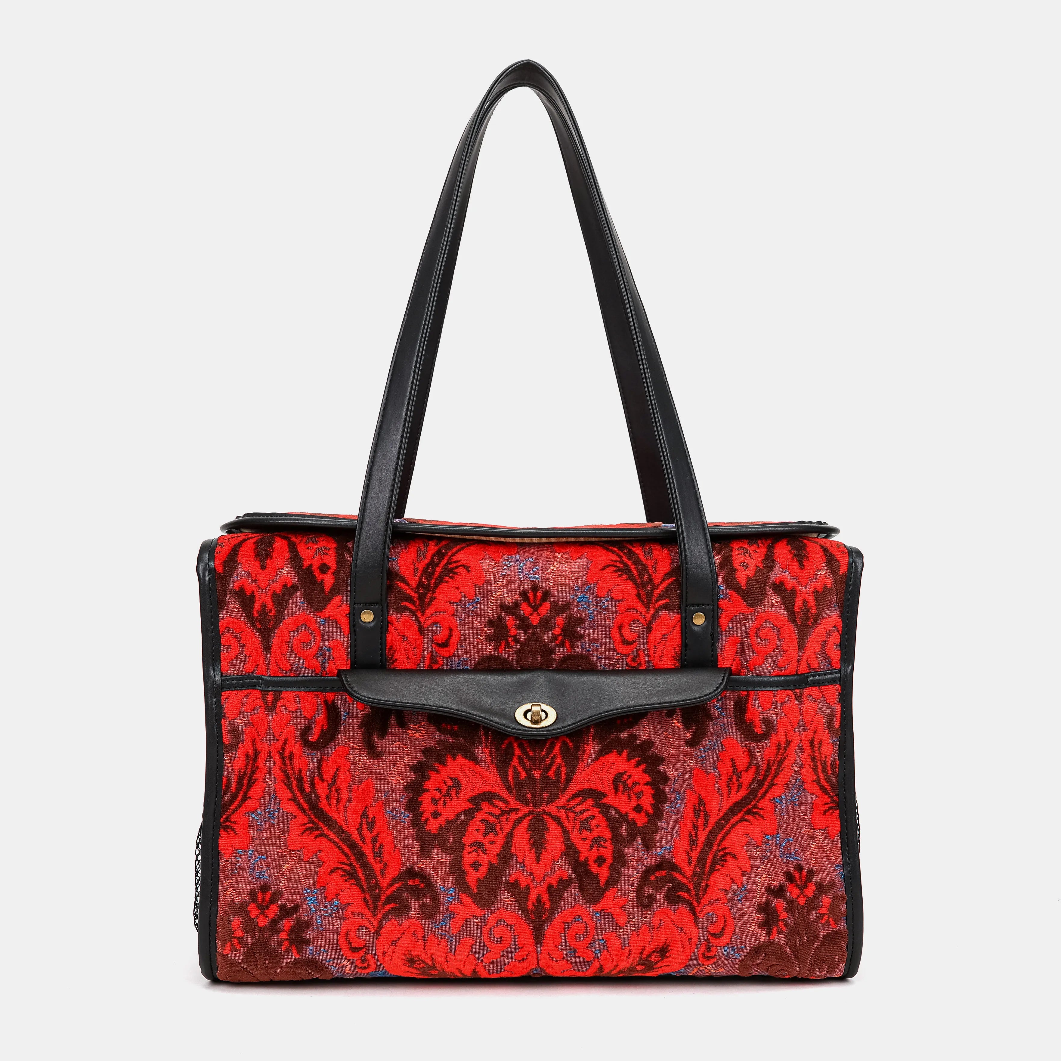 Burnout Velvet Revival Scarlet Vintage Carpet Diaper Bag of America main