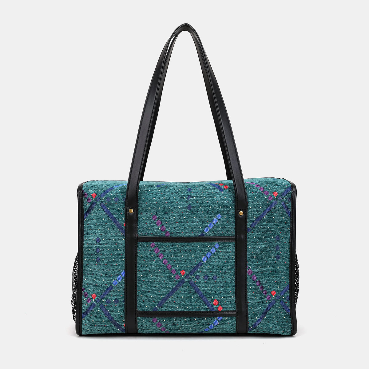 PDX Portland Airport Vintage Carpet Diaper Bag Carpetbag of America back