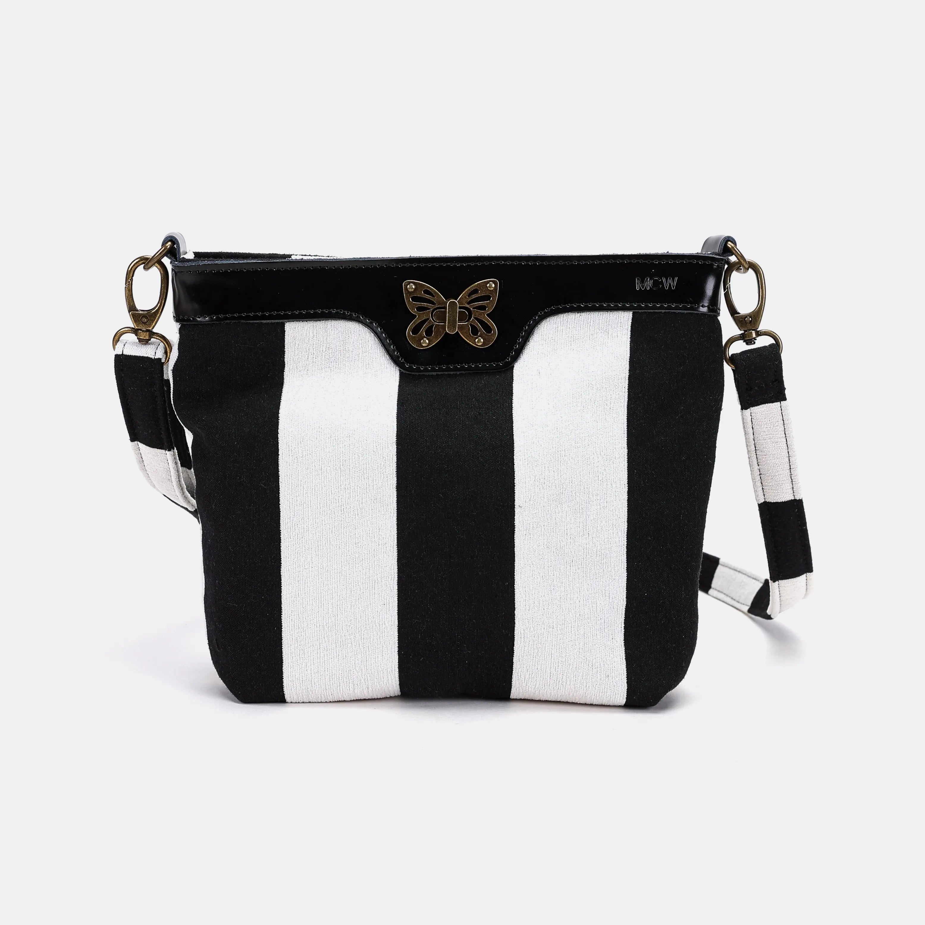 Black & White Beetlejuice Crossbody Carpet Bag main