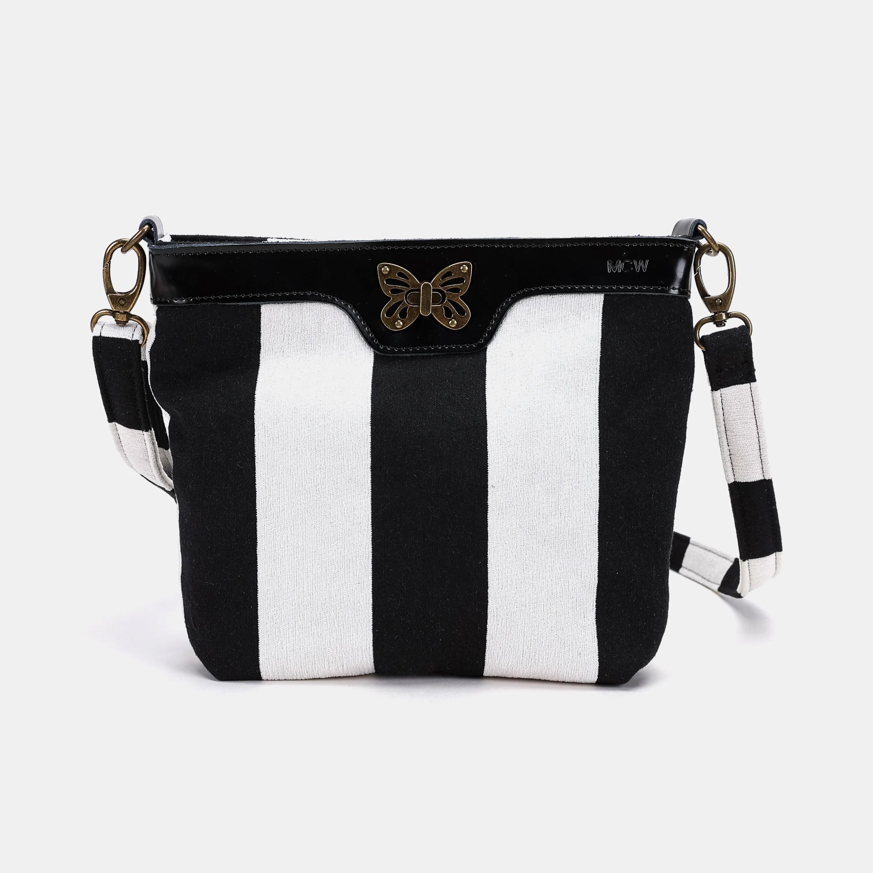Black & White Beetlejuice Crossbody Carpet Bag main