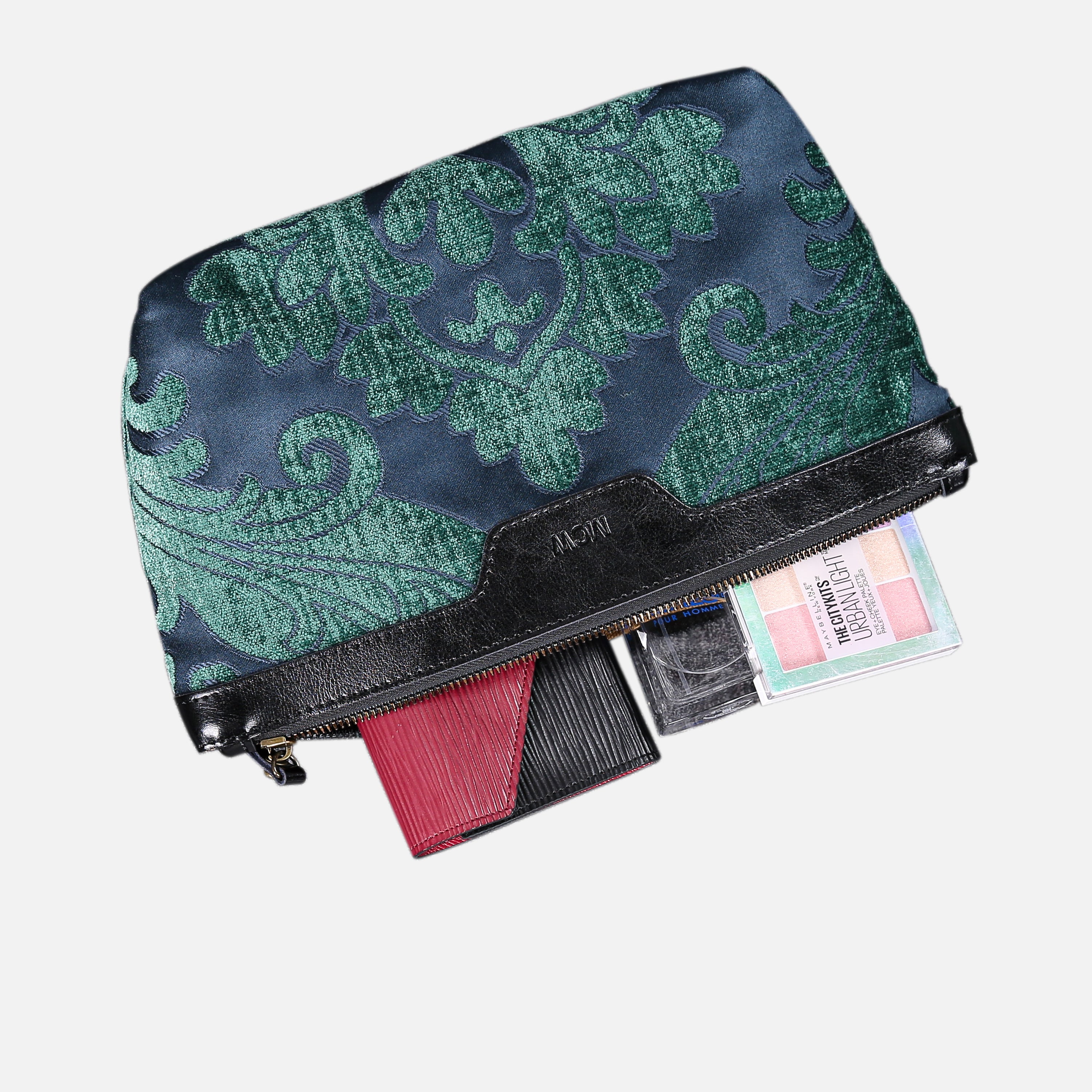 Queen Hunter Green Carpet Makeup Bag carpet bag MCW Handmade-1