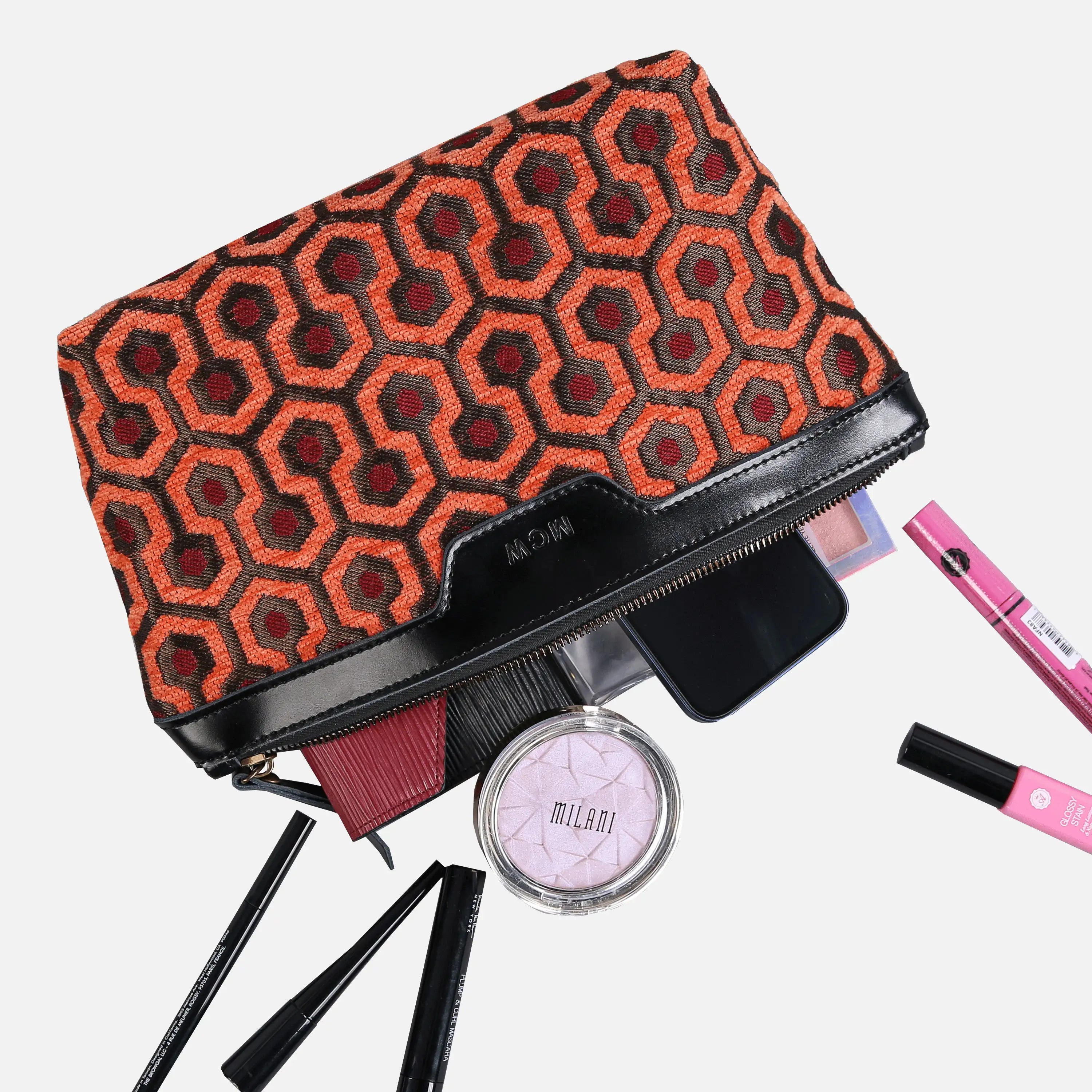 "The Shining" Overlook Hotel Carpet Makeup Bag carpet bag MCW Handmade of America in use