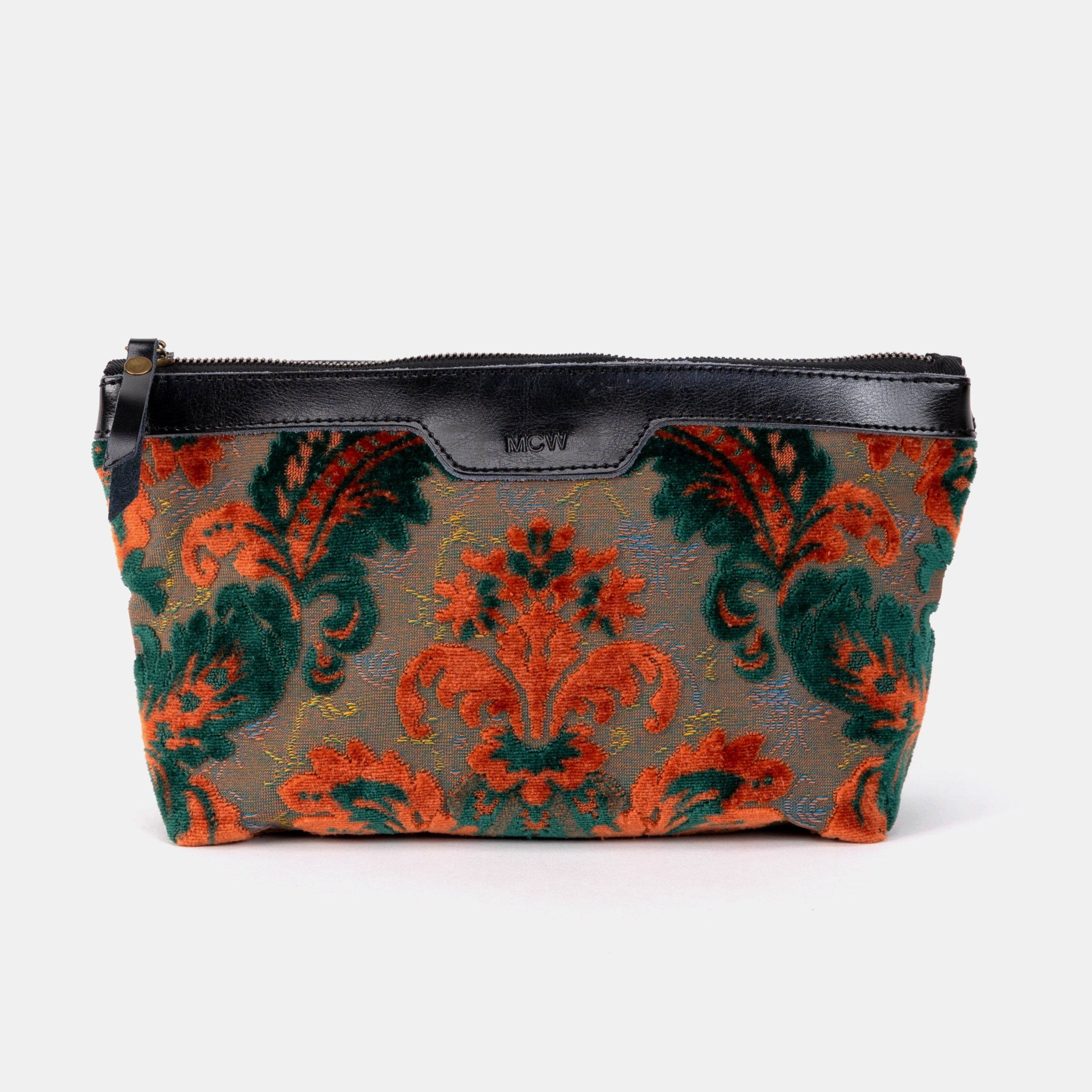 Burnout Velvet Revival Jade Carpet Makeup Bag