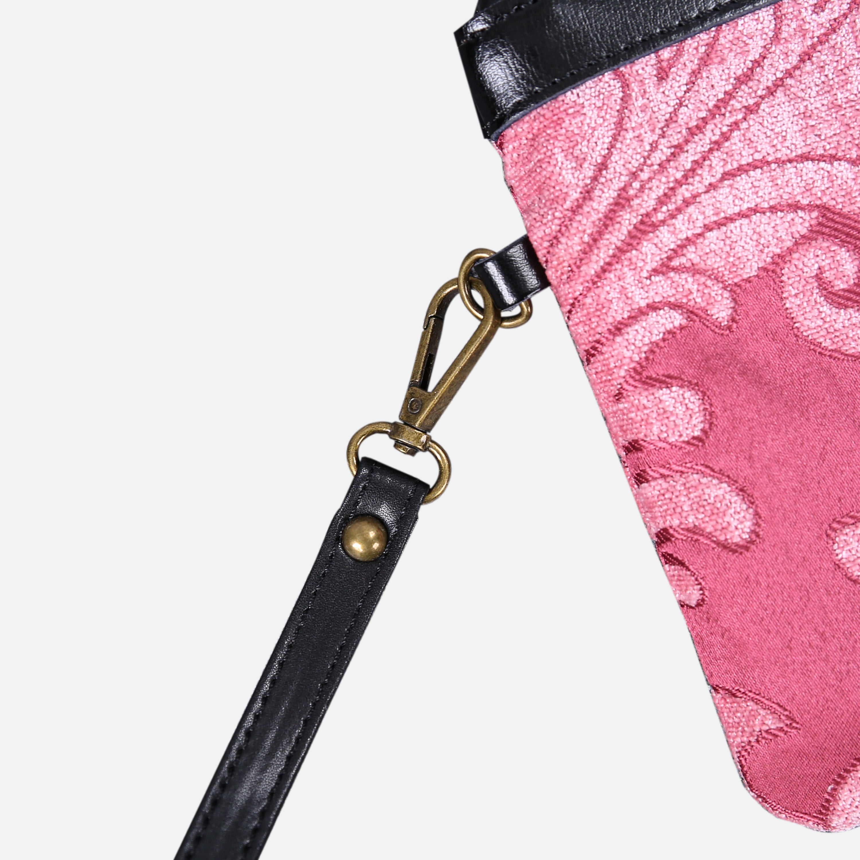 Queen Rose Pink Wristlet Clutch carpet bag MCW Handmade-4