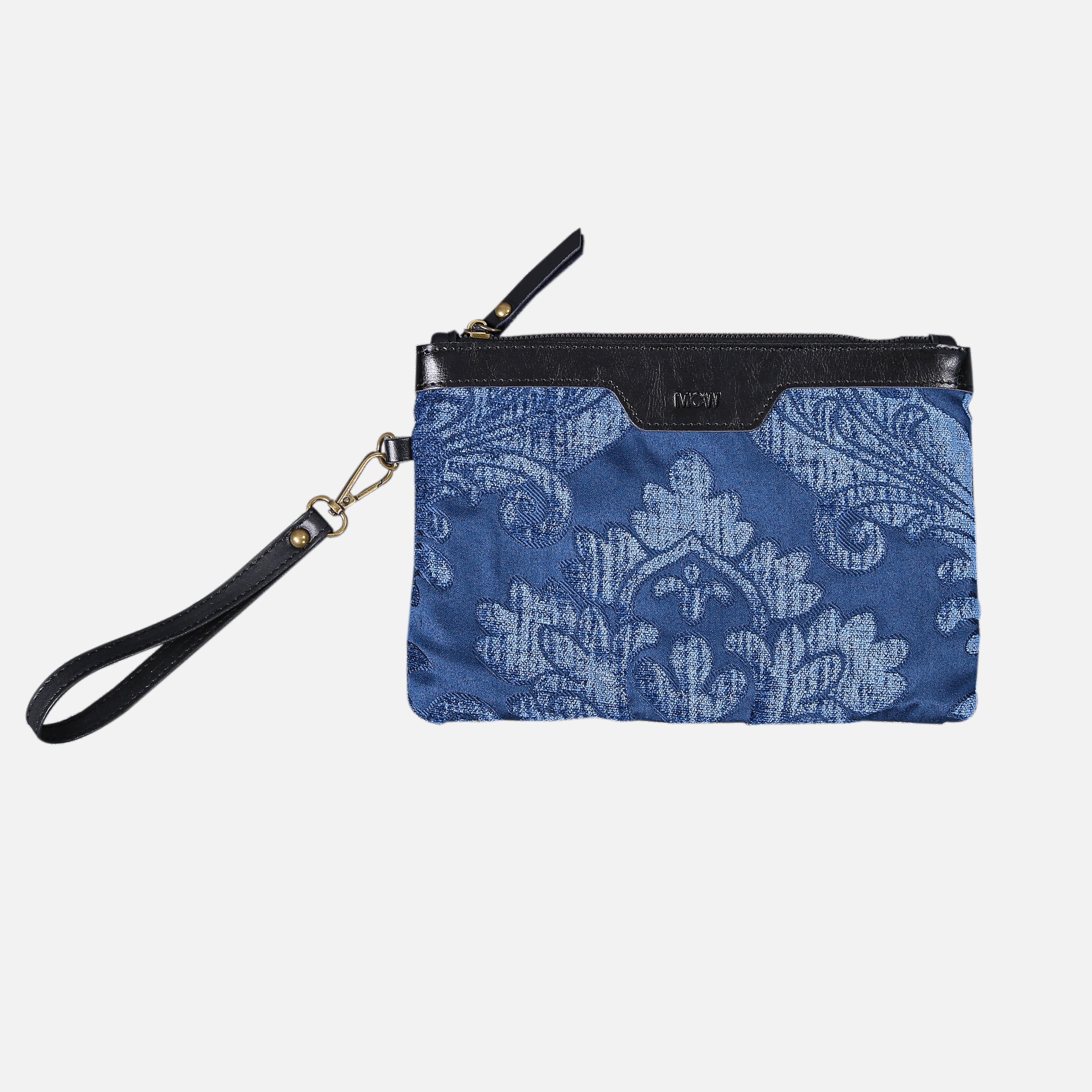 Queen Royal Blue Wristlet Clutch carpet bag MCW Handmade