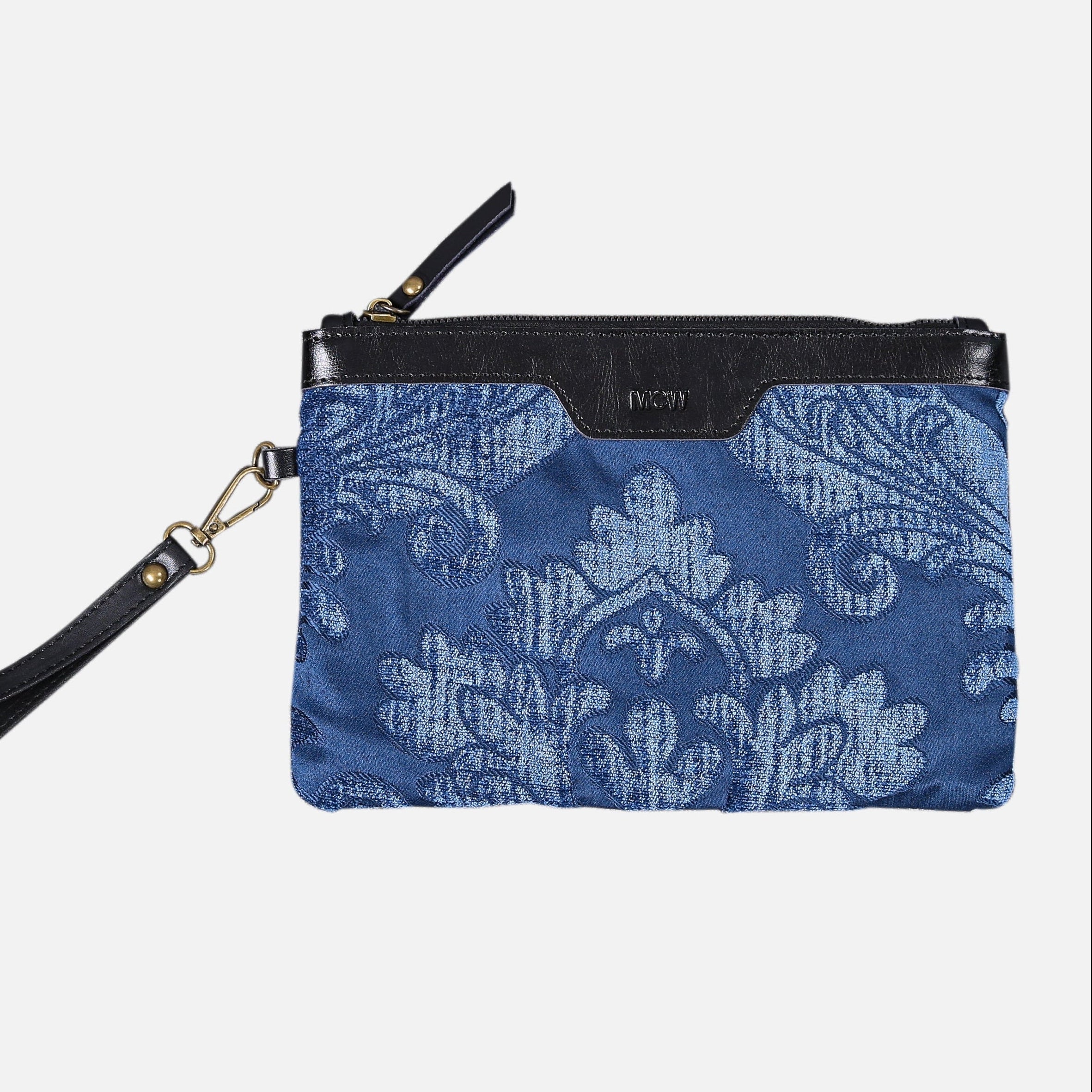 Queen Royal Blue Wristlet Clutch carpet bag MCW Handmade