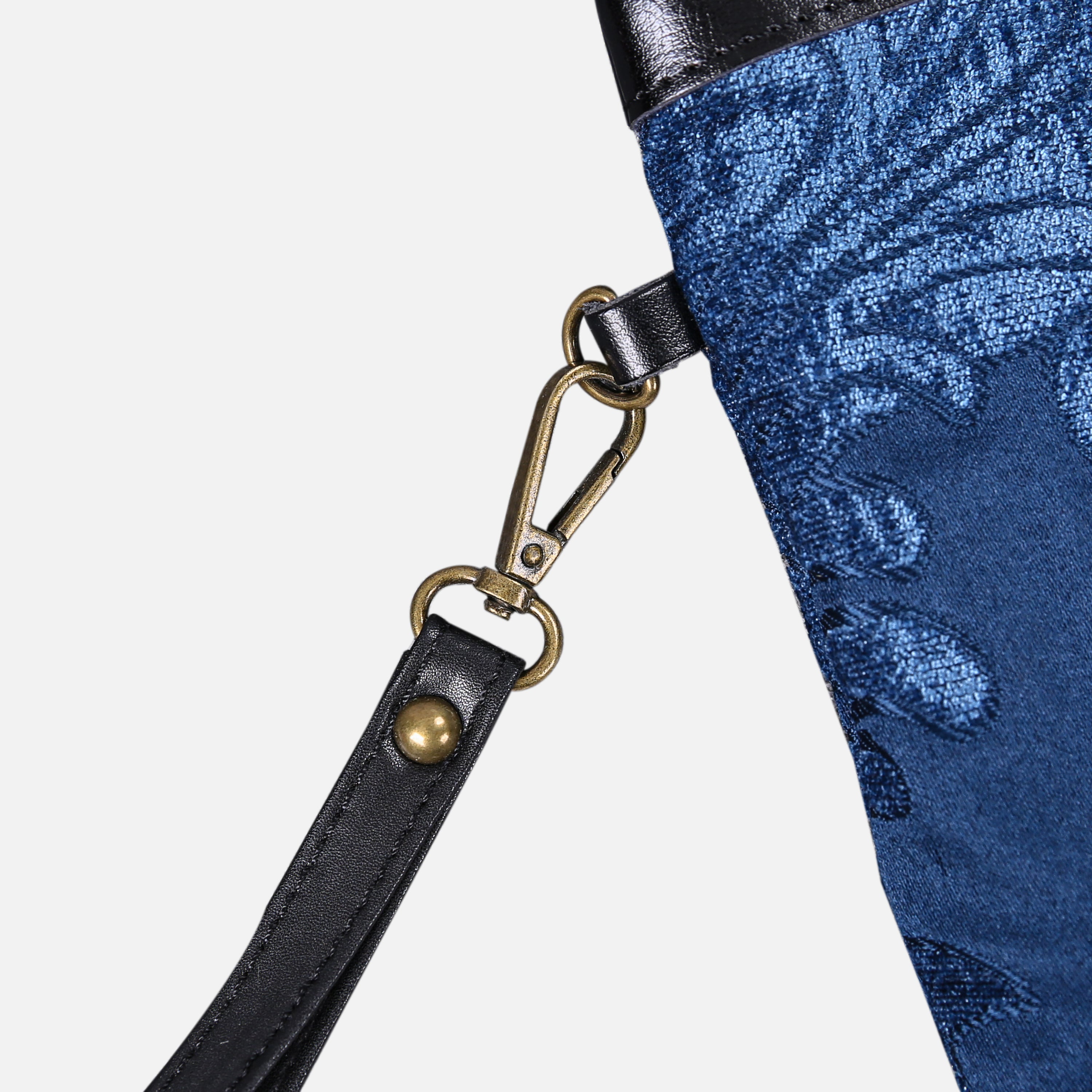 Queen Royal Blue Wristlet Clutch carpet bag MCW Handmade-4