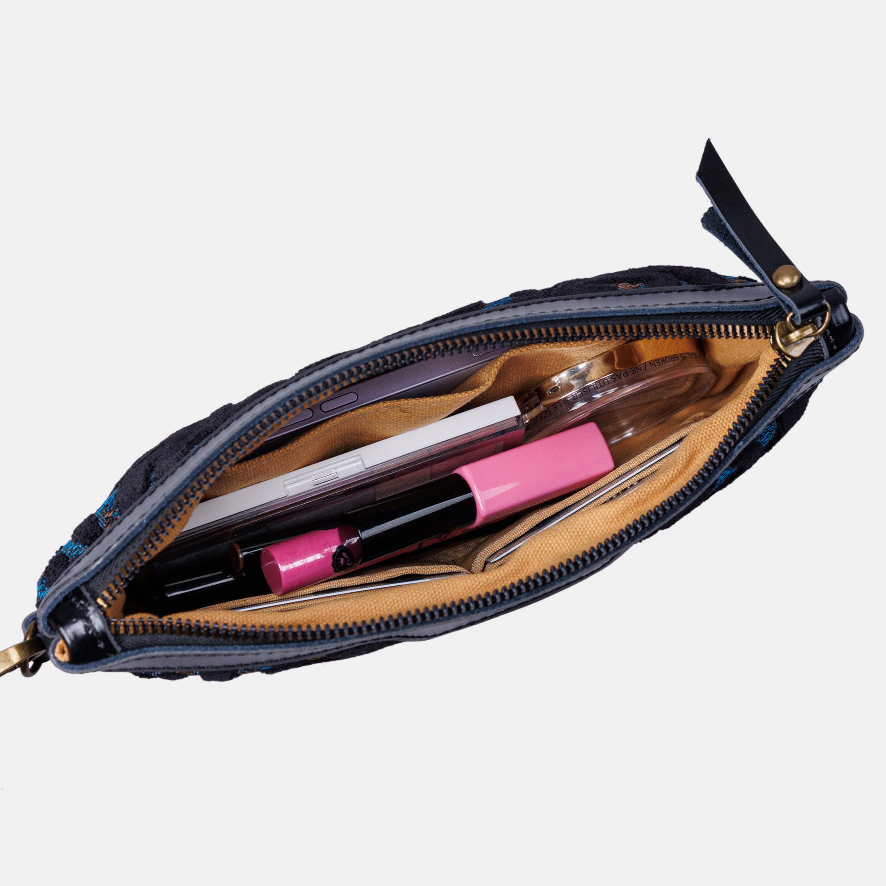 Burnout Velvet Black carpet bag MCW Handmade-4