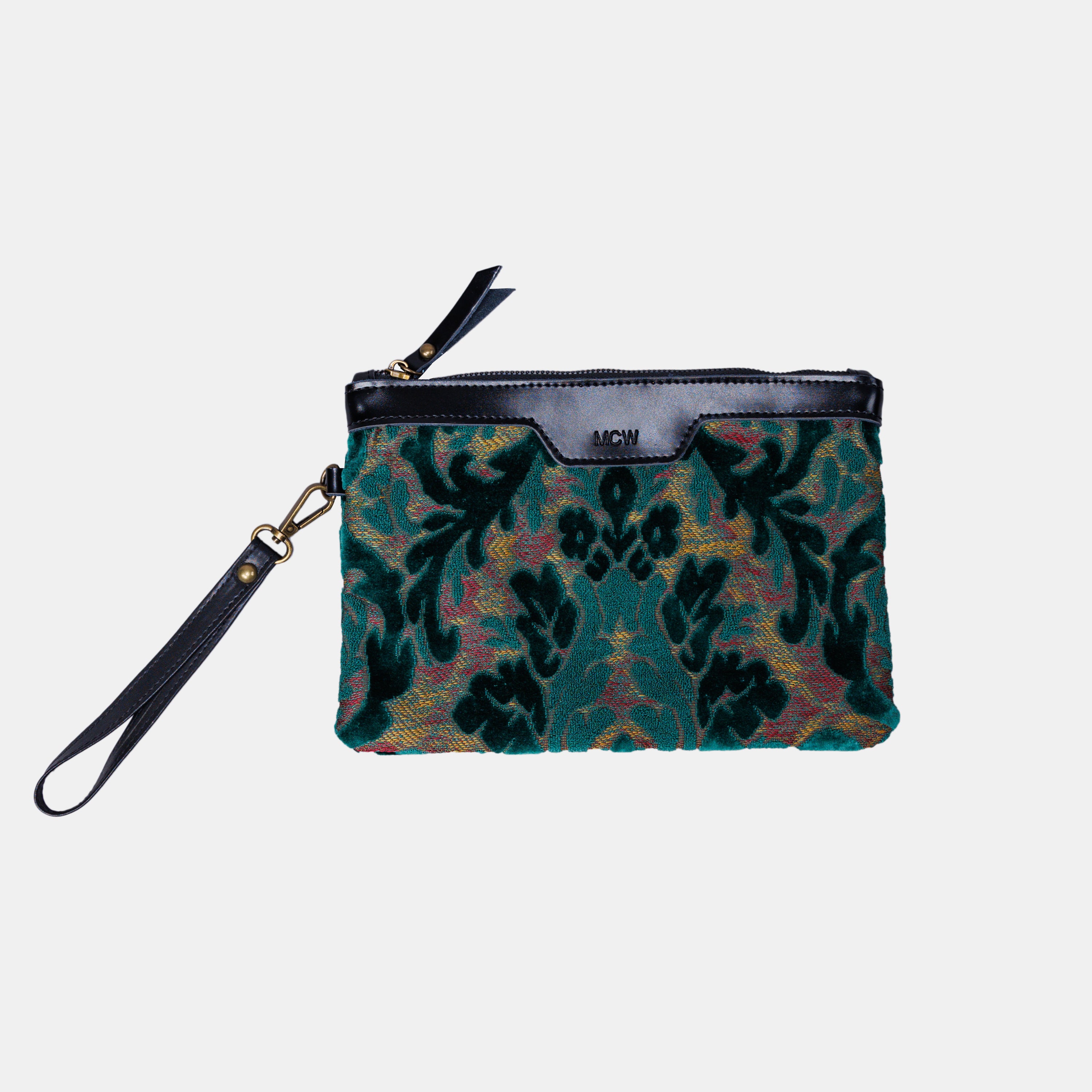 Burnout Velvet Jade Green carpet bag MCW Handmade