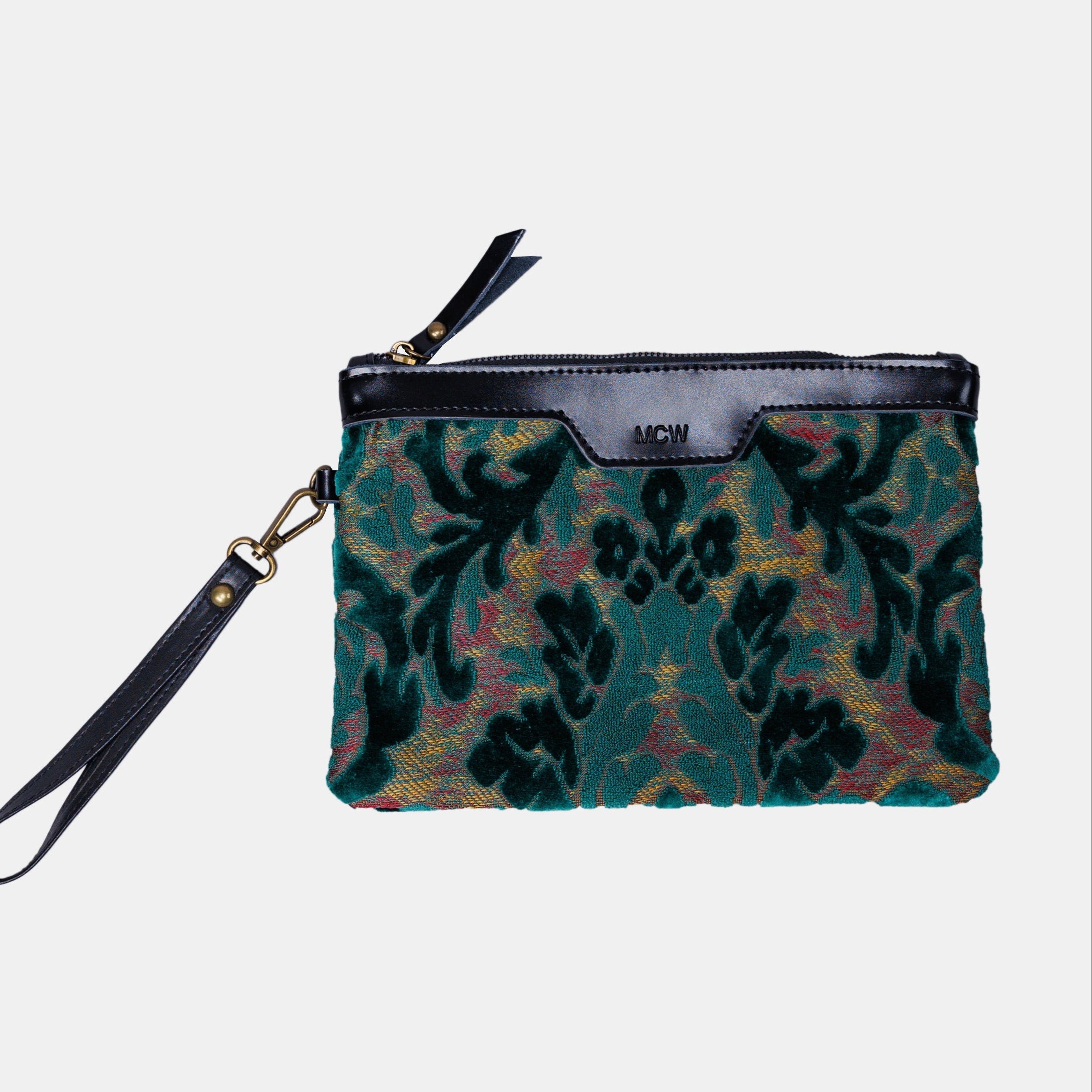 Burnout Velvet Jade Green carpet bag MCW Handmade