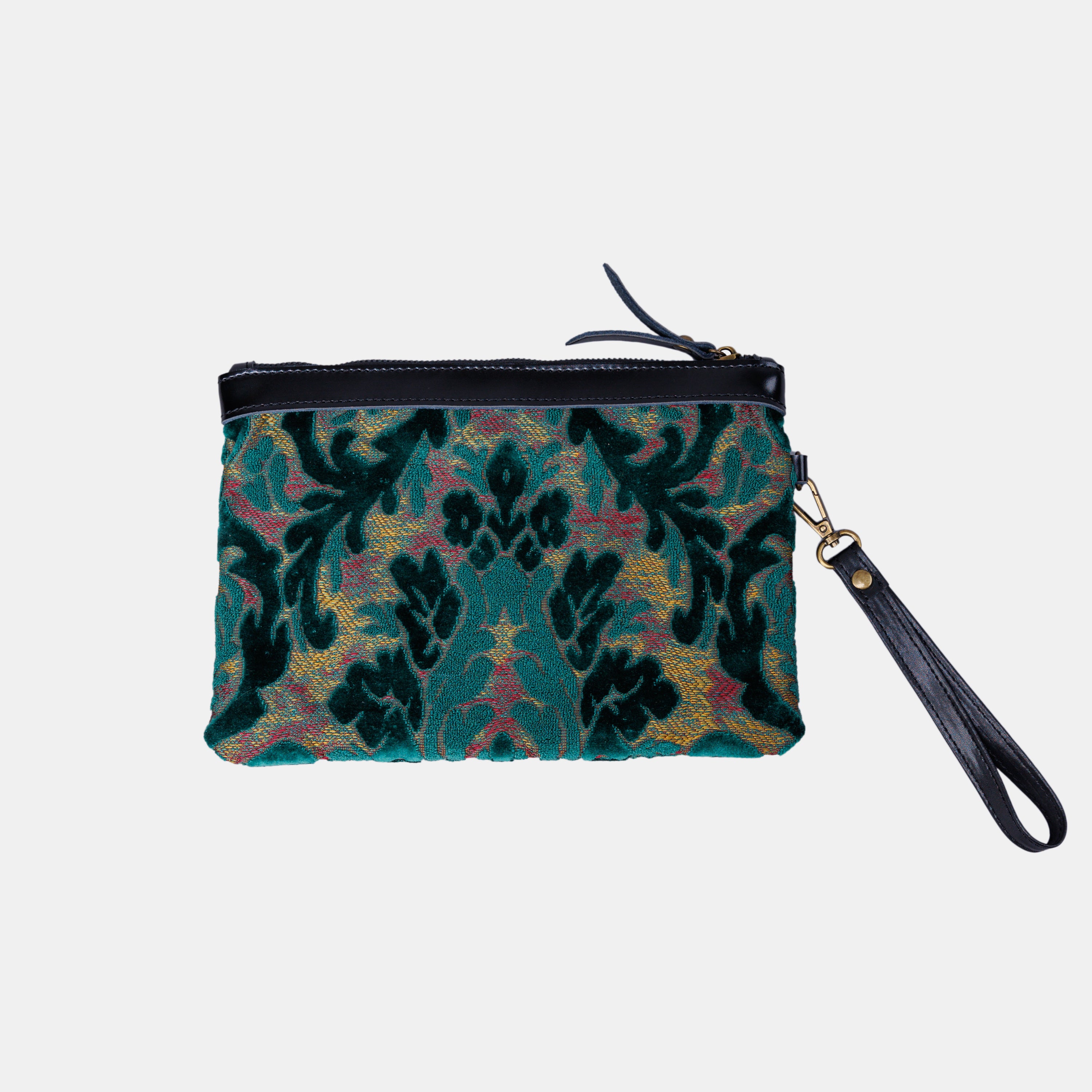 Burnout Velvet Jade Green carpet bag MCW Handmade-2