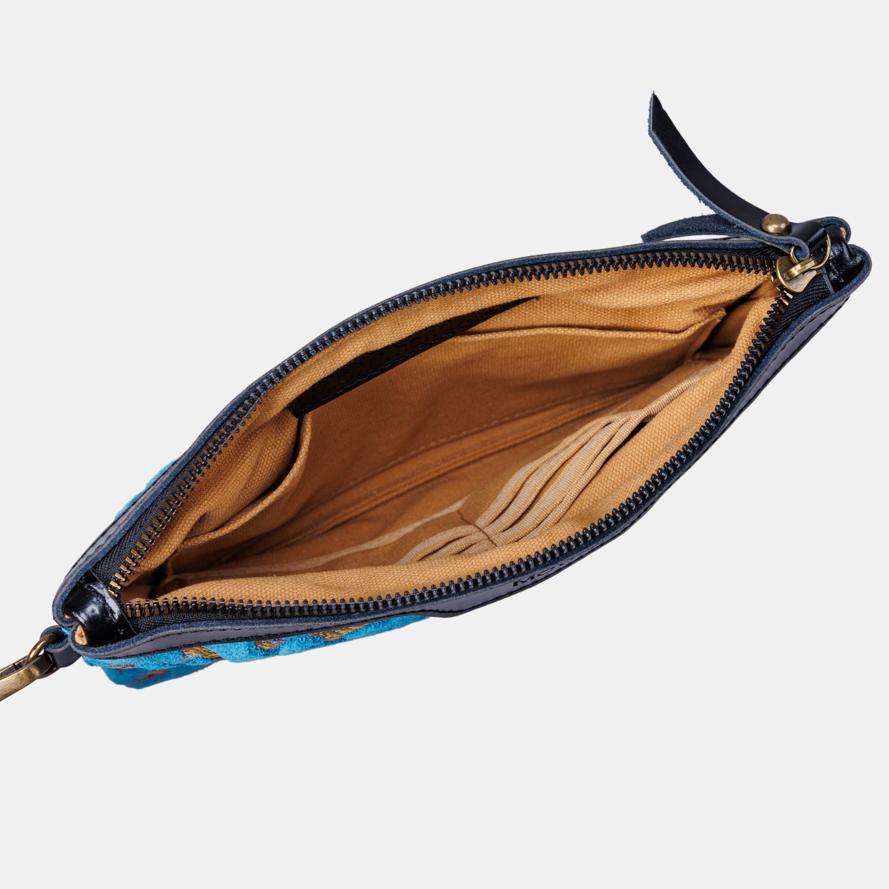 Burnout Velvet Aqua Blue carpet bag MCW Handmade-5