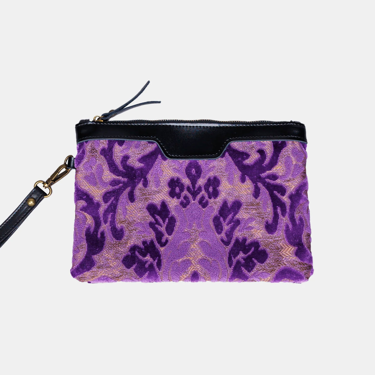 Burnout Velvet Purple Wristlet Clutch carpet bag MCW Handmade main