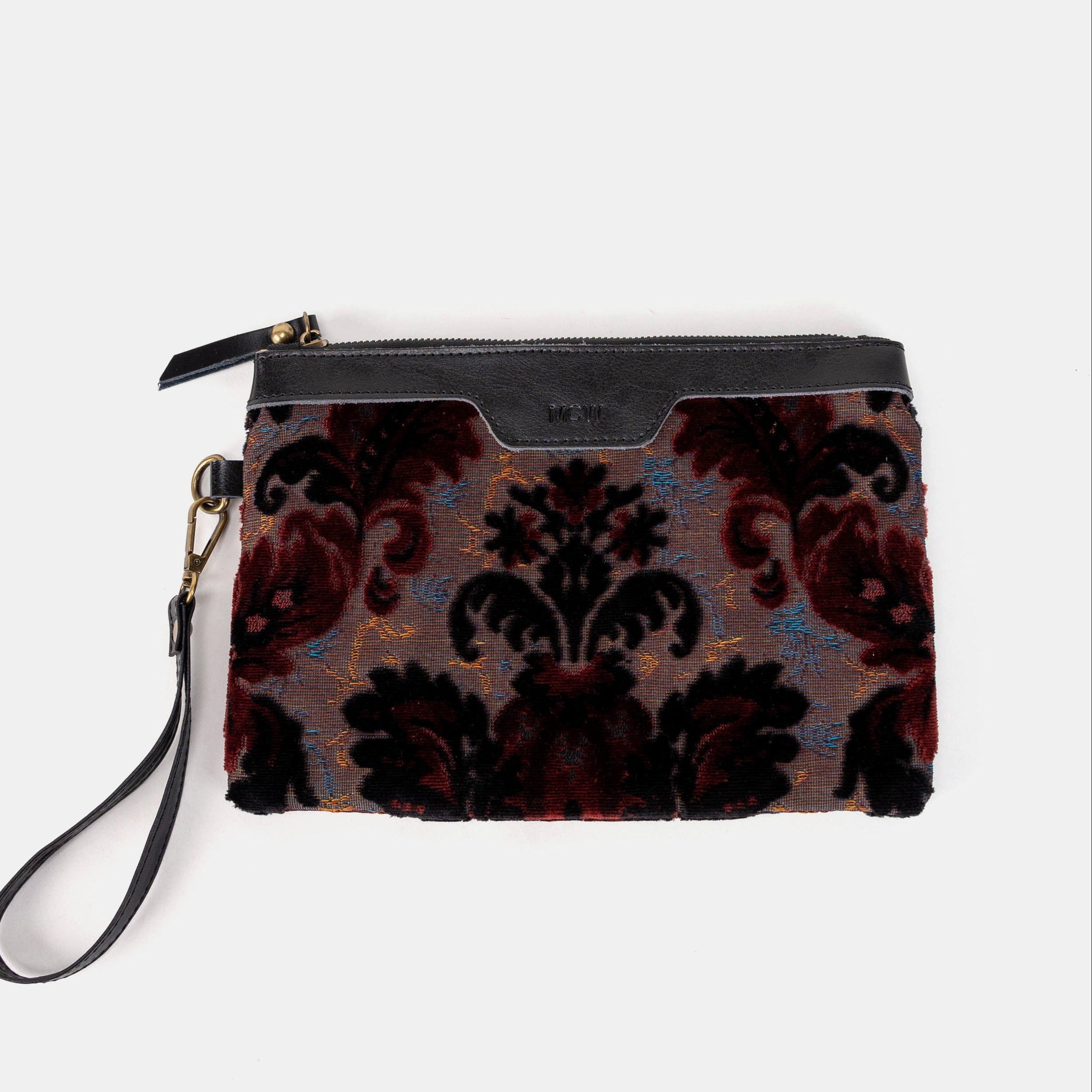 Burnout Velvet Revival Sephia Wristlet Clutch