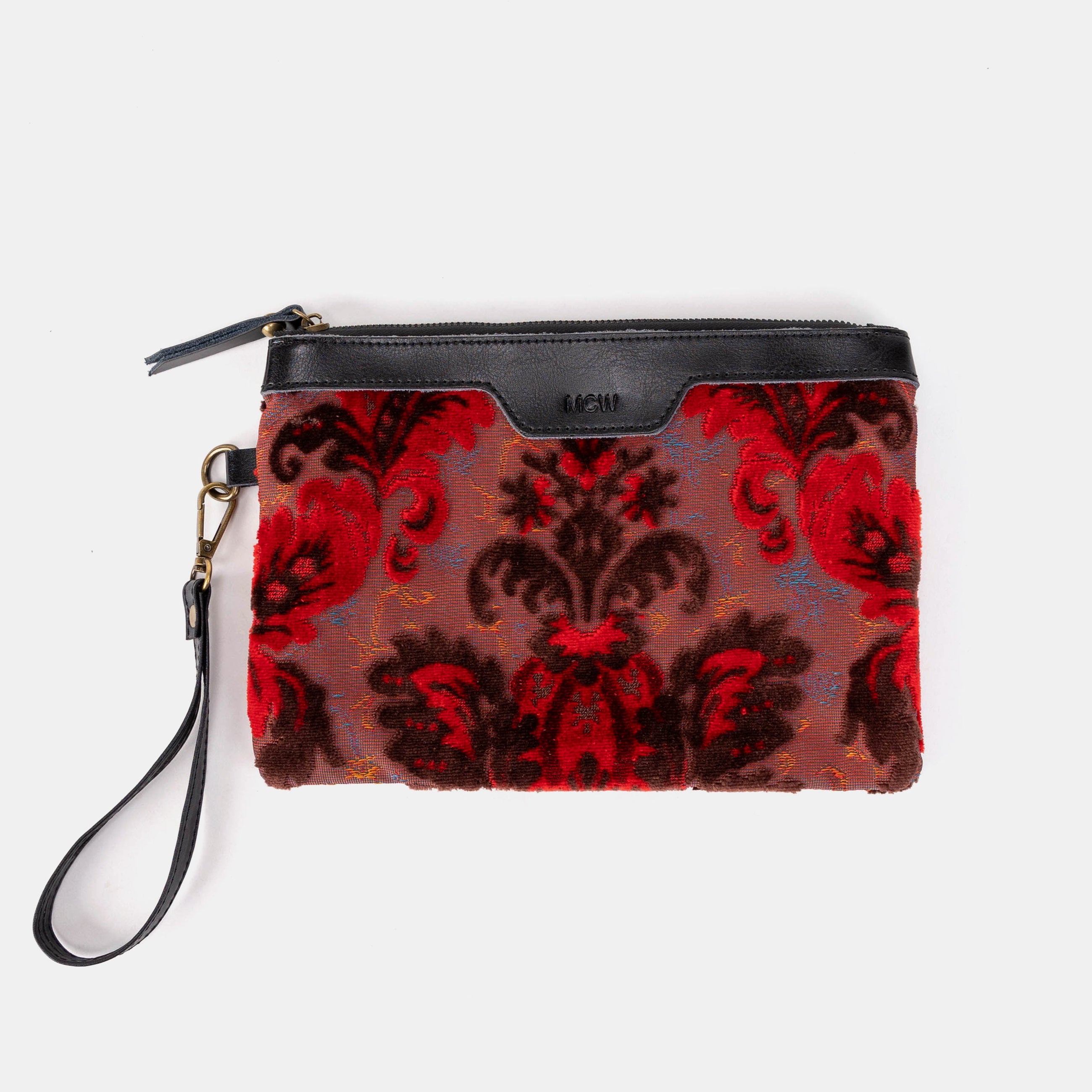 Burnout Velvet Revival Scarlet Wristlet Clutch