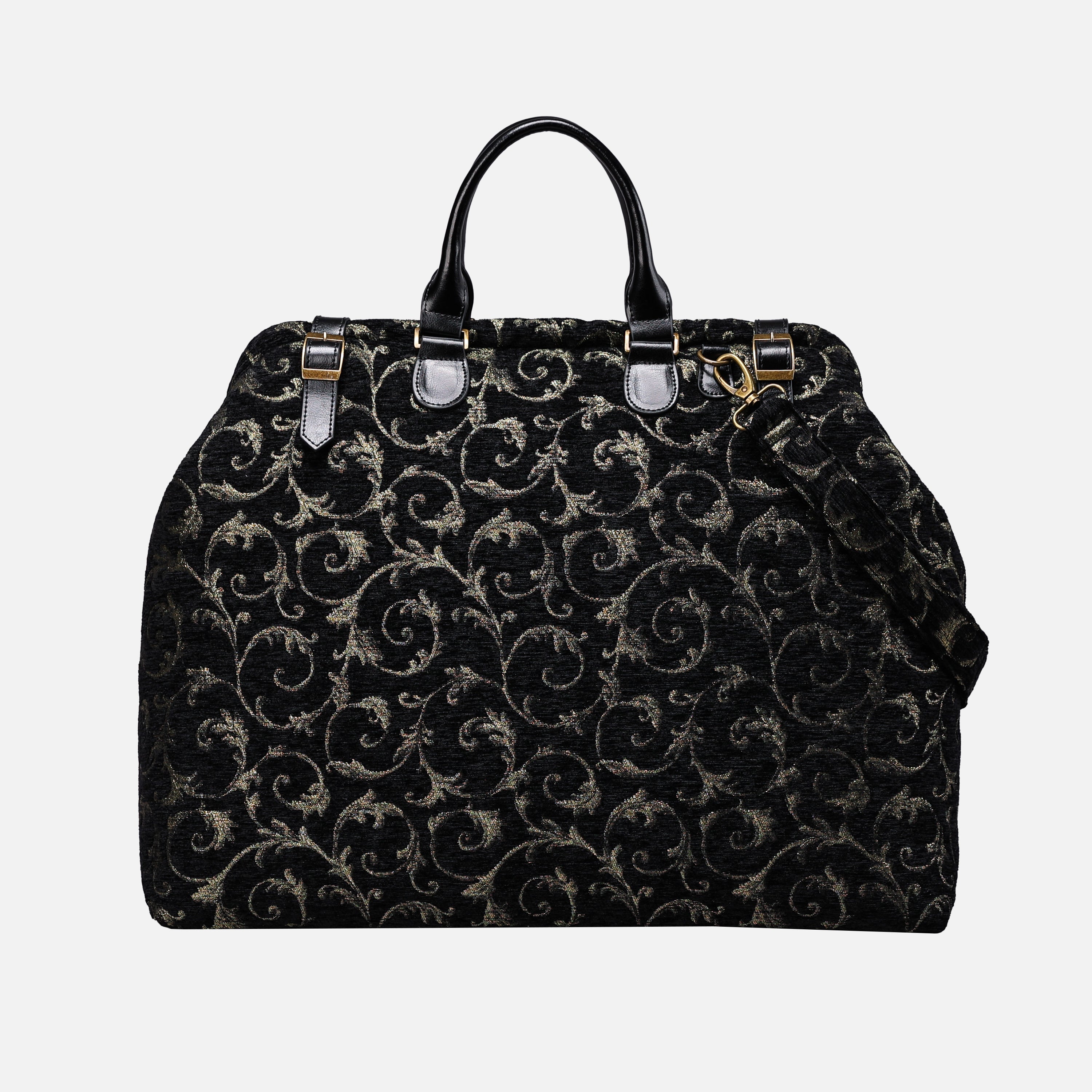 Vintage Scroll Black Men's Carpetbag carpet bag MCW Handmade-2