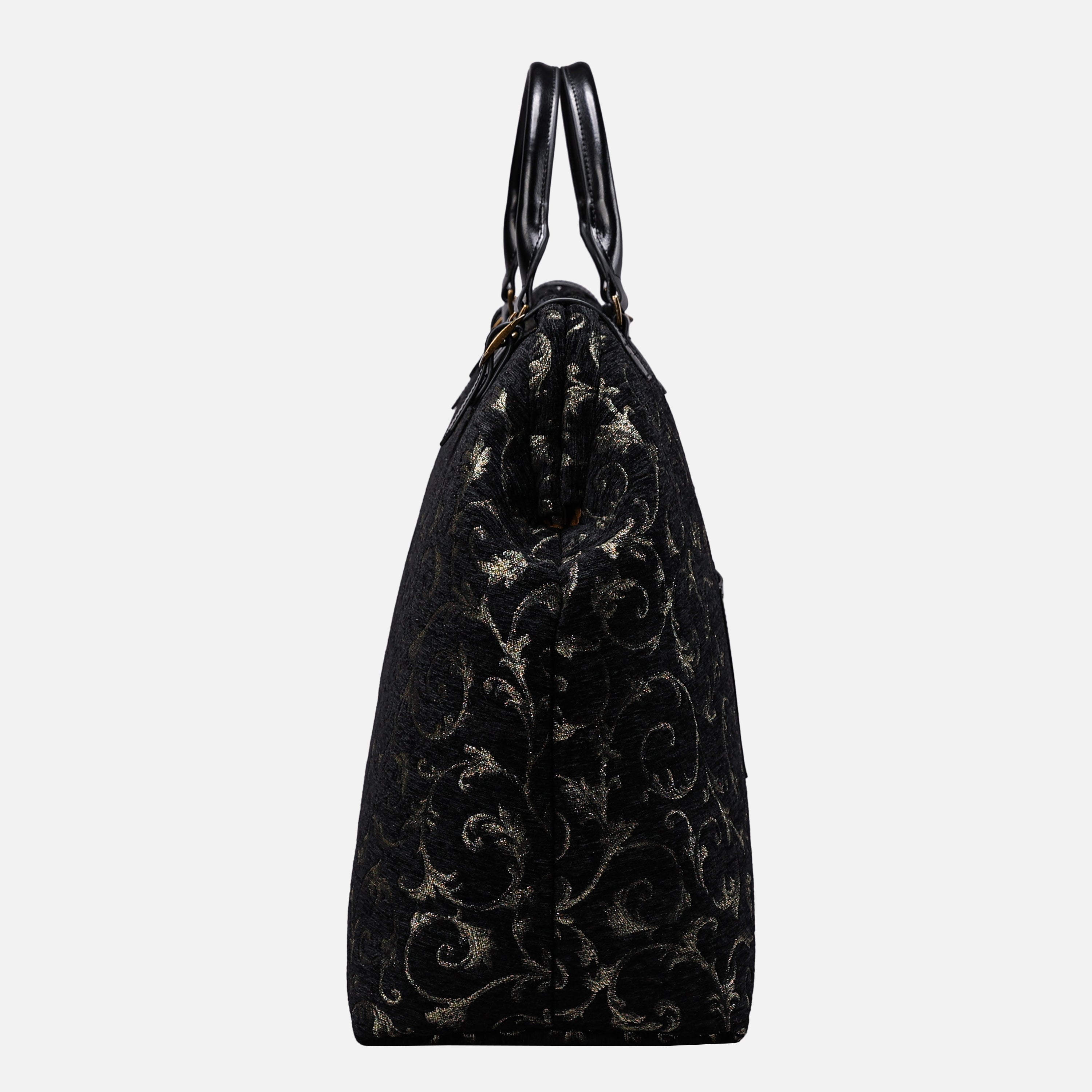 Vintage Scroll Black Men's Carpetbag carpet bag MCW Handmade-3