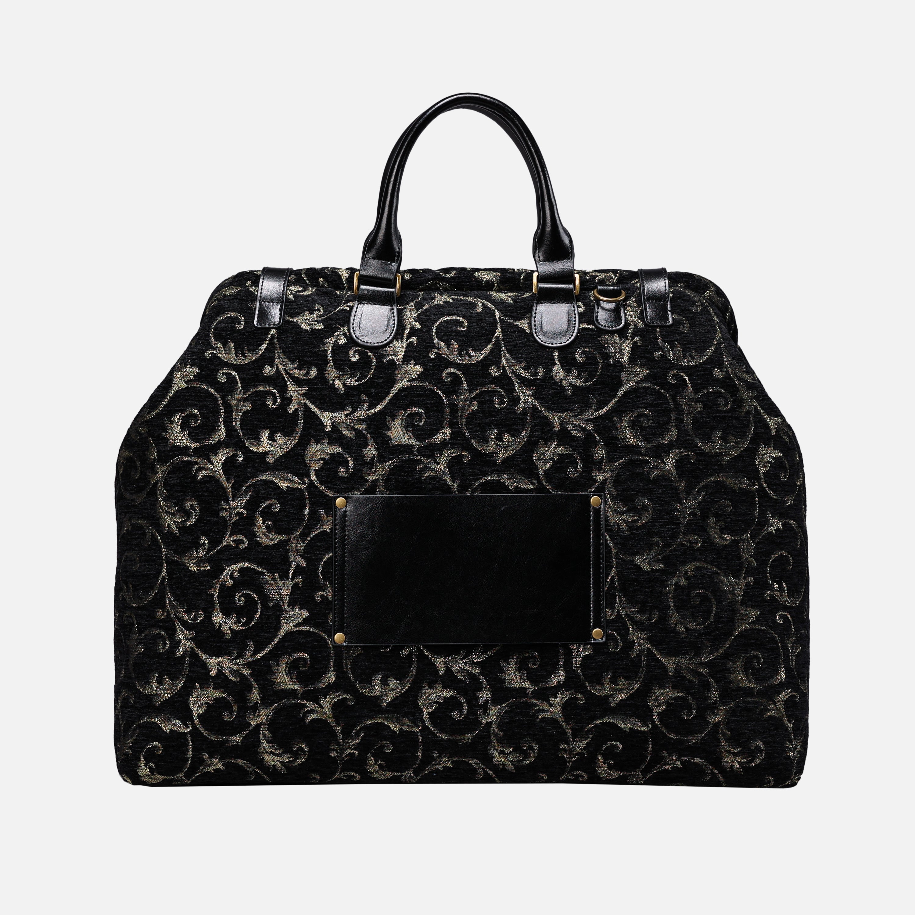 Vintage Scroll Black Men's Carpetbag carpet bag MCW Handmade-4