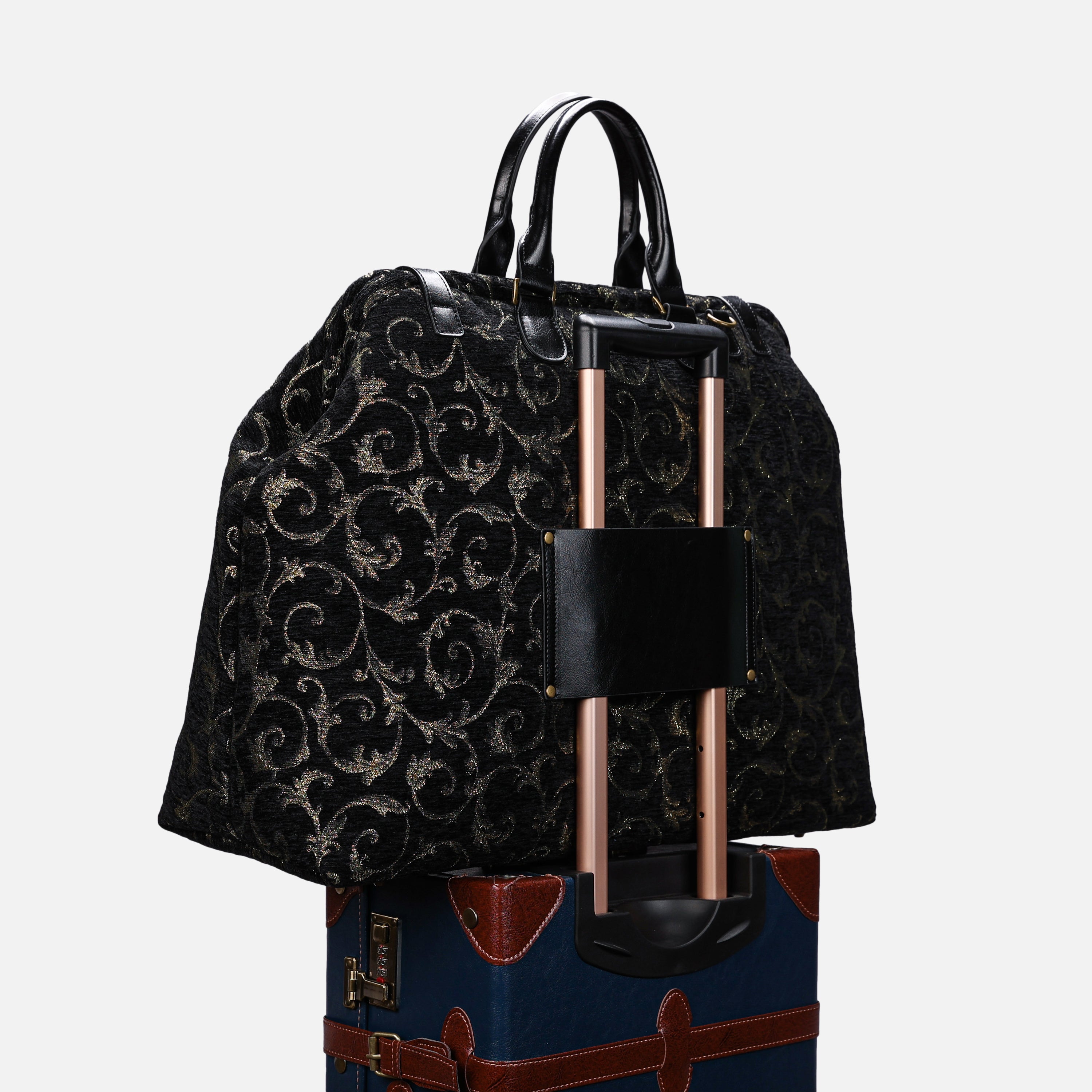 Vintage Scroll Black Men's Carpetbag carpet bag MCW Handmade-6