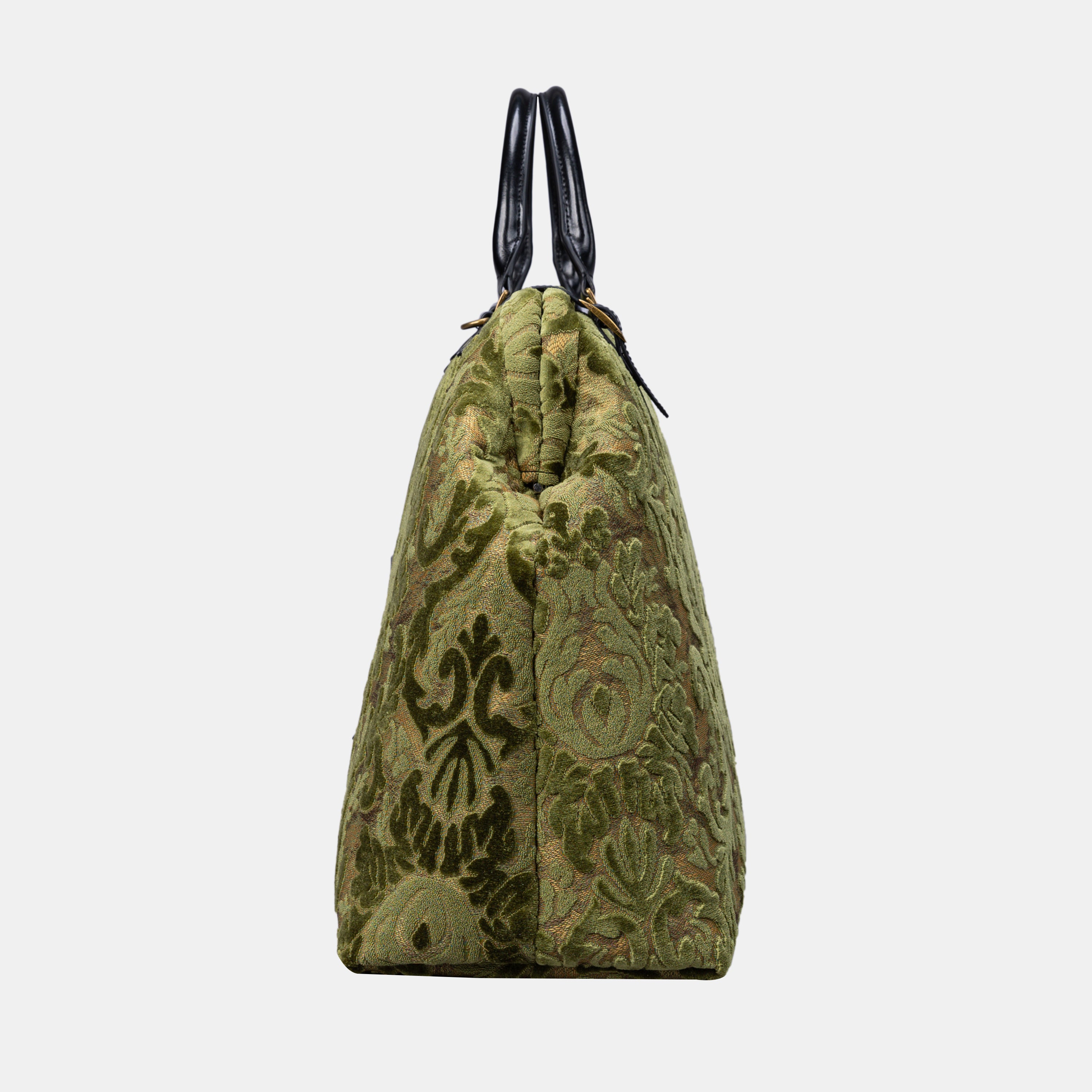 Burnout Velvet Fern Green Men's Carpetbag carpet bag MCW Handmade-2