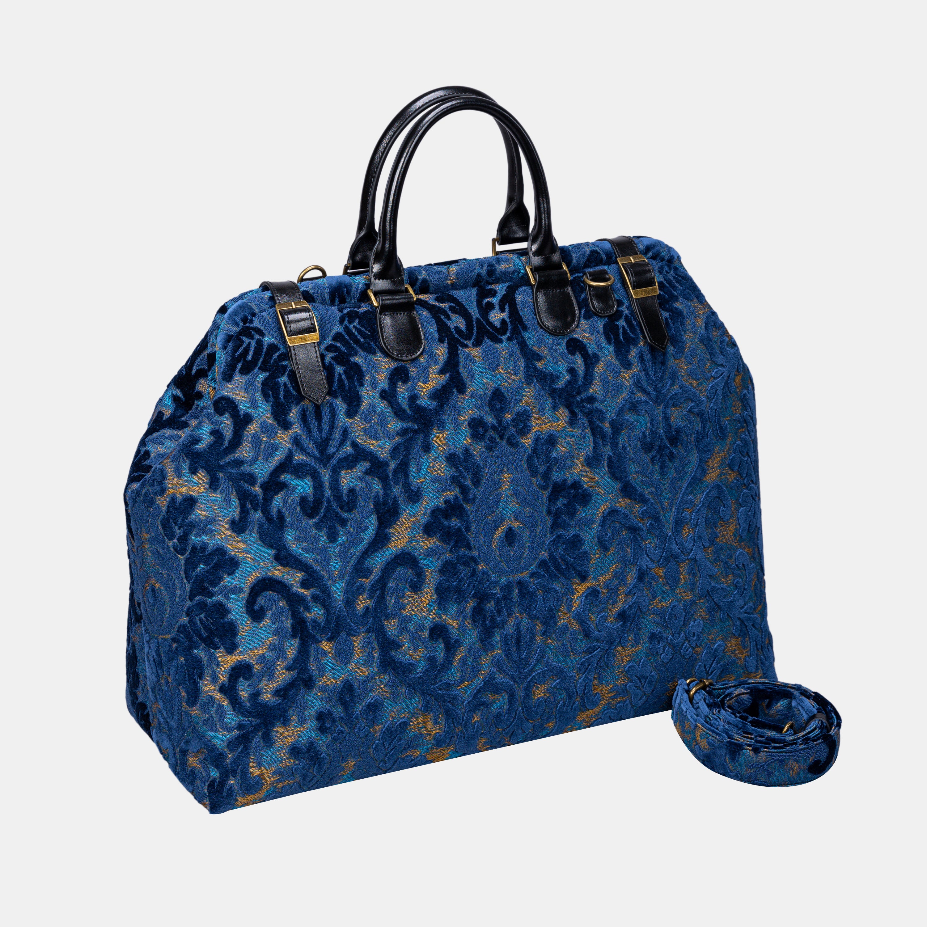 Burnout Velvet Navy Men's Carpetbag carpet bag MCW Handmade