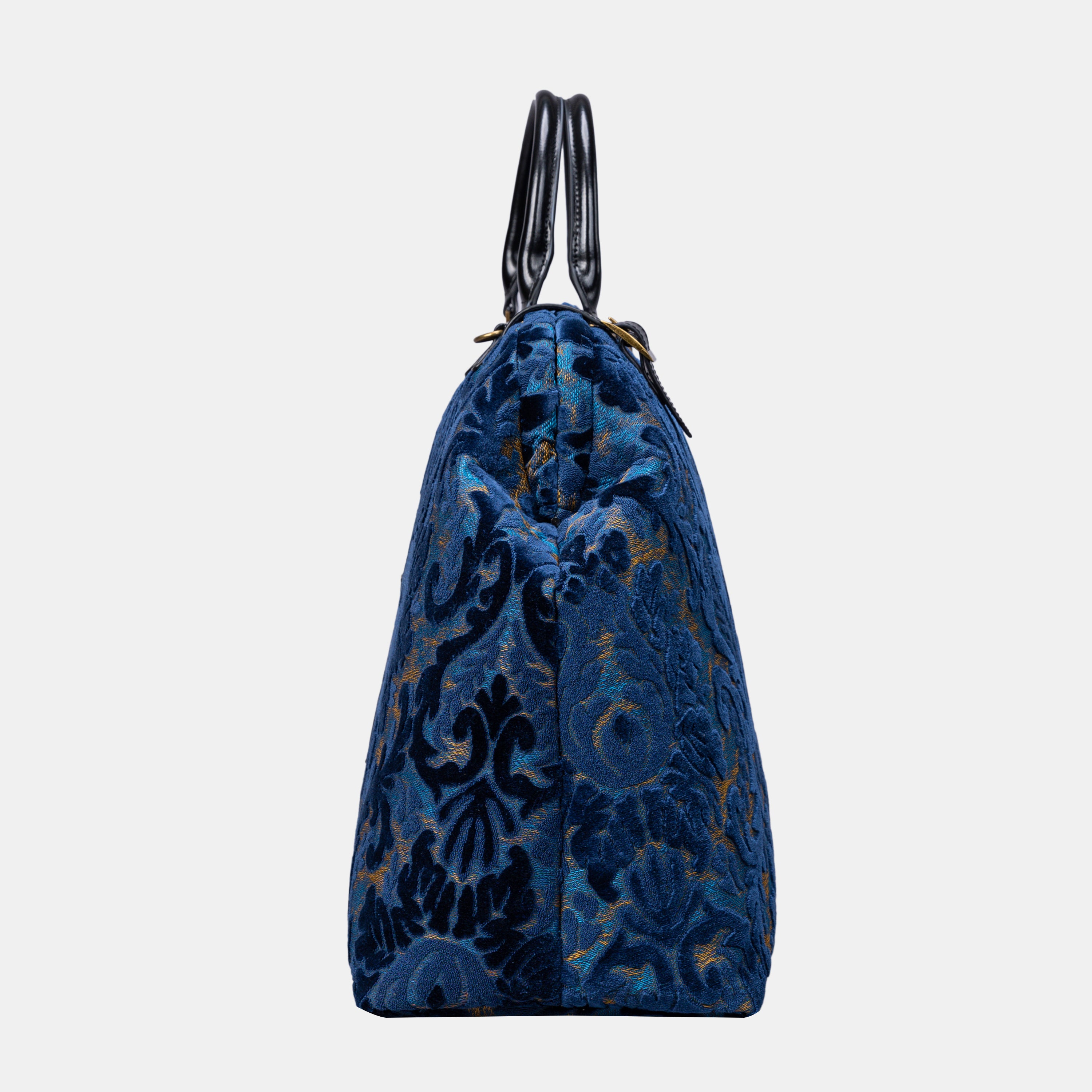 Burnout Velvet Navy Men's Carpetbag carpet bag MCW Handmade-2