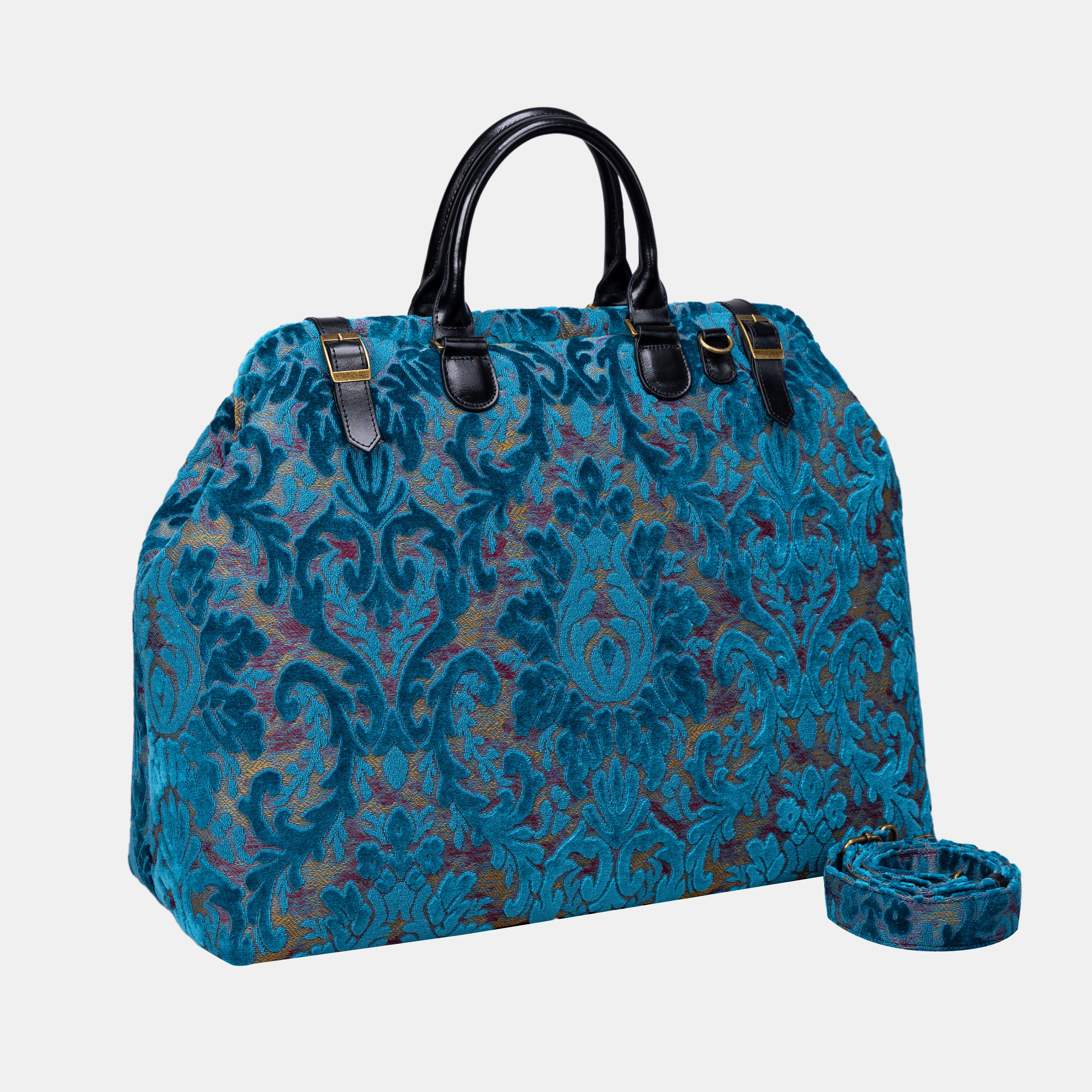 Burnout Velvet Aqua Blue Men's Carpetbag carpet bag MCW Handmade