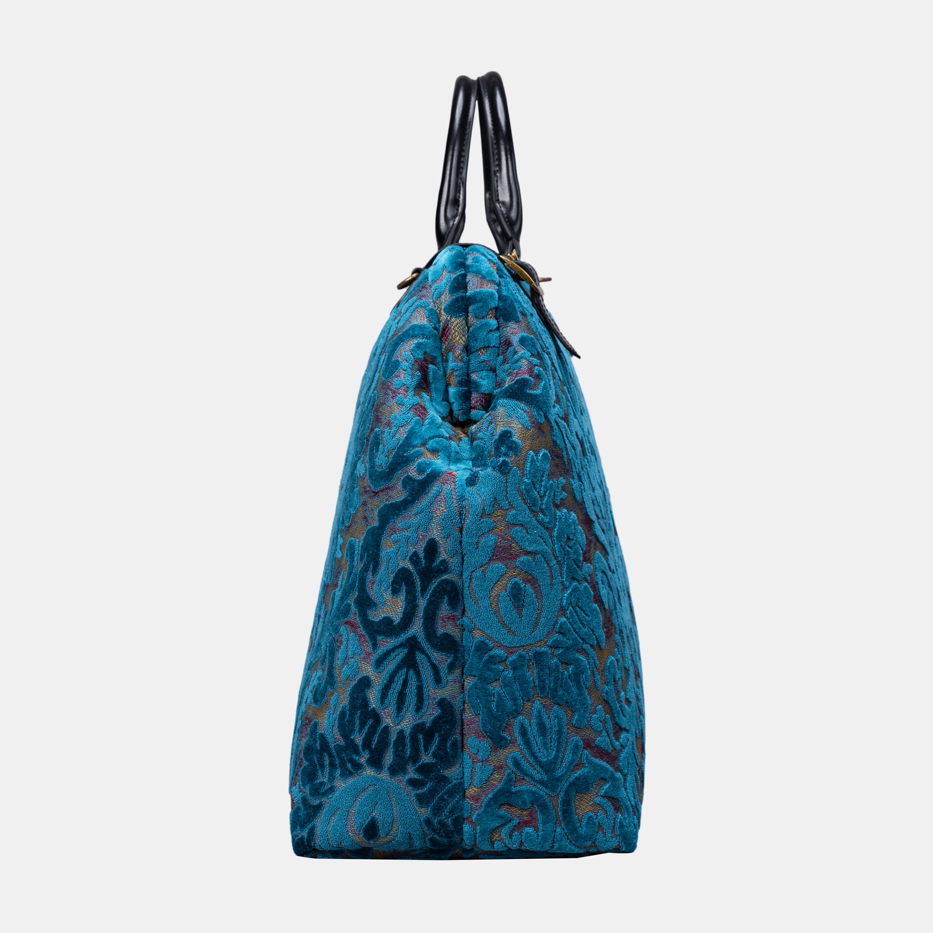 Burnout Velvet Aqua Blue Men's Carpetbag carpet bag MCW Handmade-2