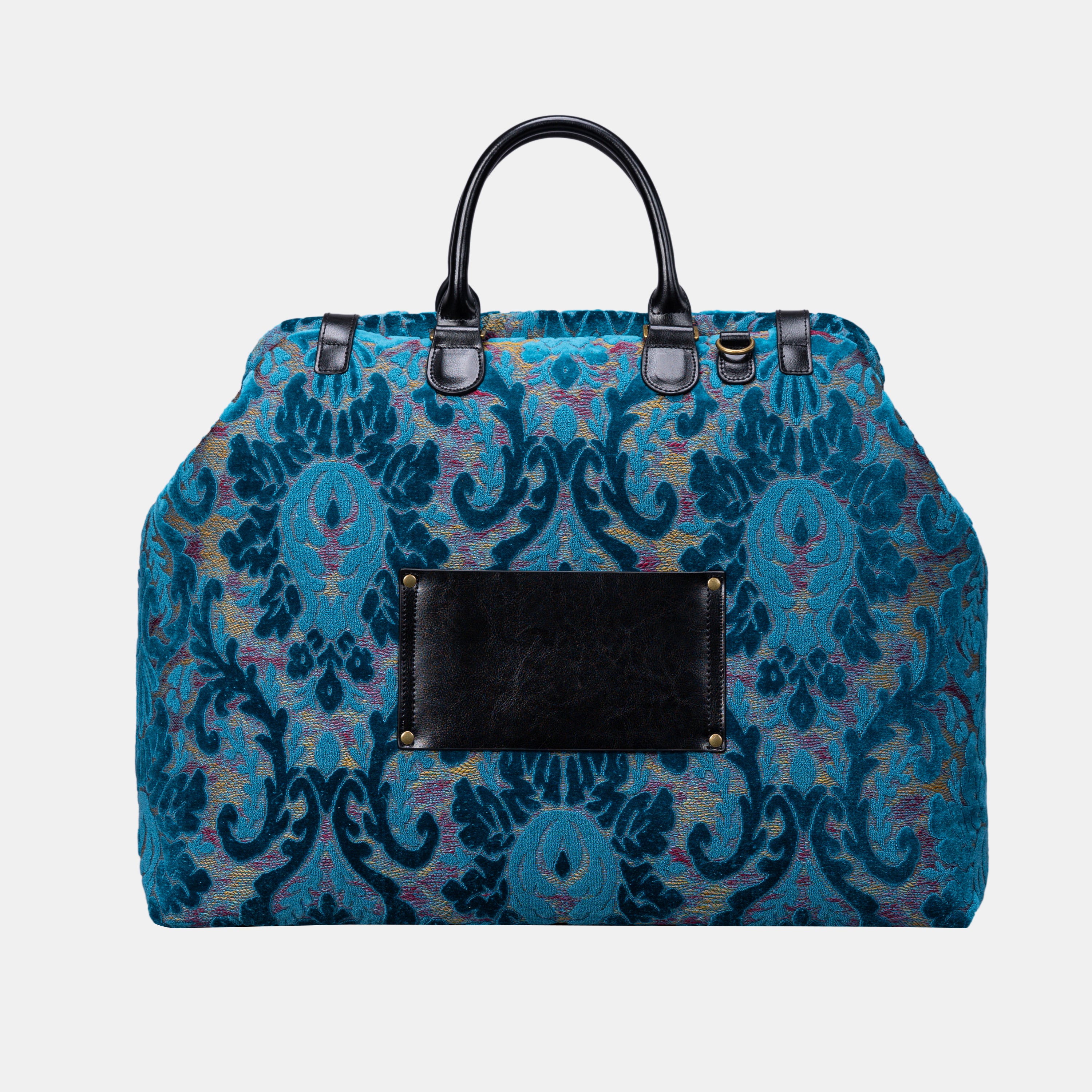 Burnout Velvet Aqua Blue Men's Carpetbag carpet bag MCW Handmade-3