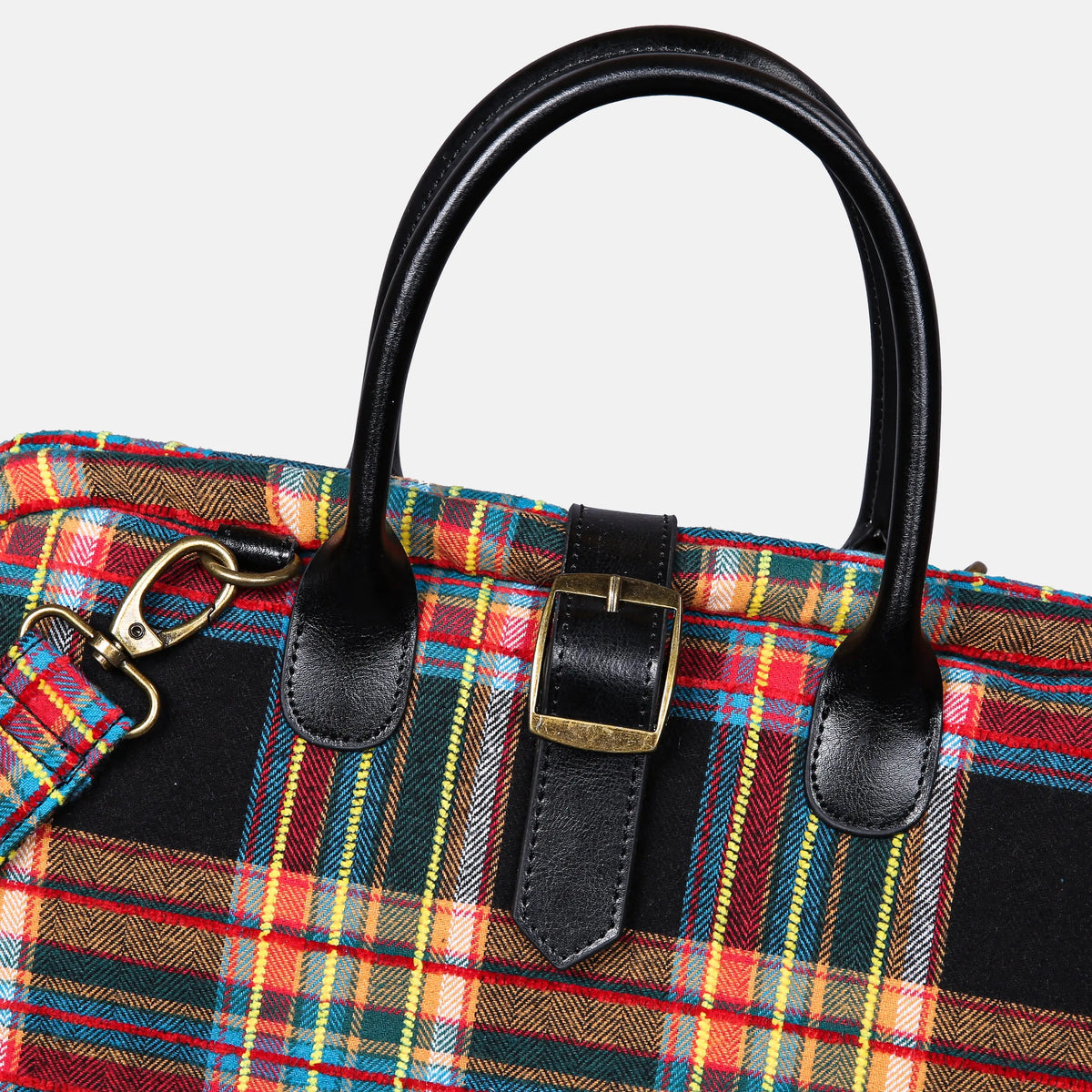 Tartan Stewart Black Mary Poppins Weekender Carpetbag of America buckle
