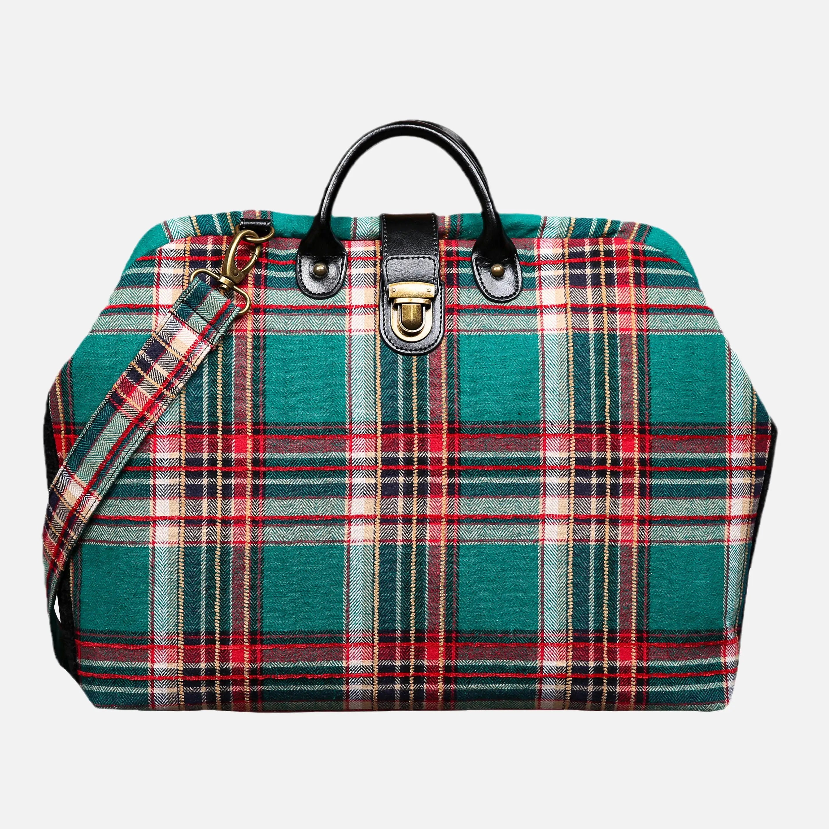 Tartan Stewart Green carpet bag of America main
