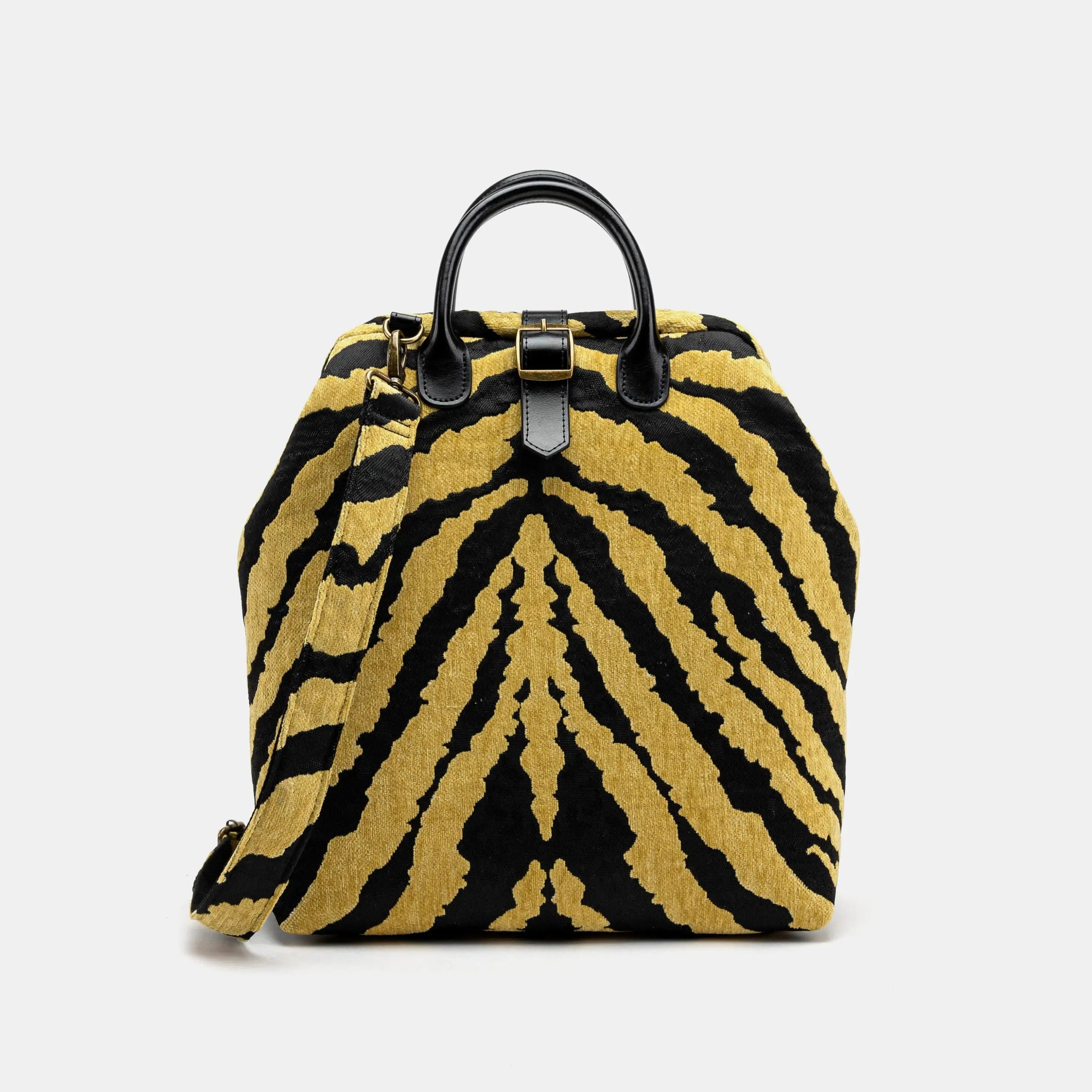Zebra Daffodil Carpet Laptop Backpack Carpetbag of America front