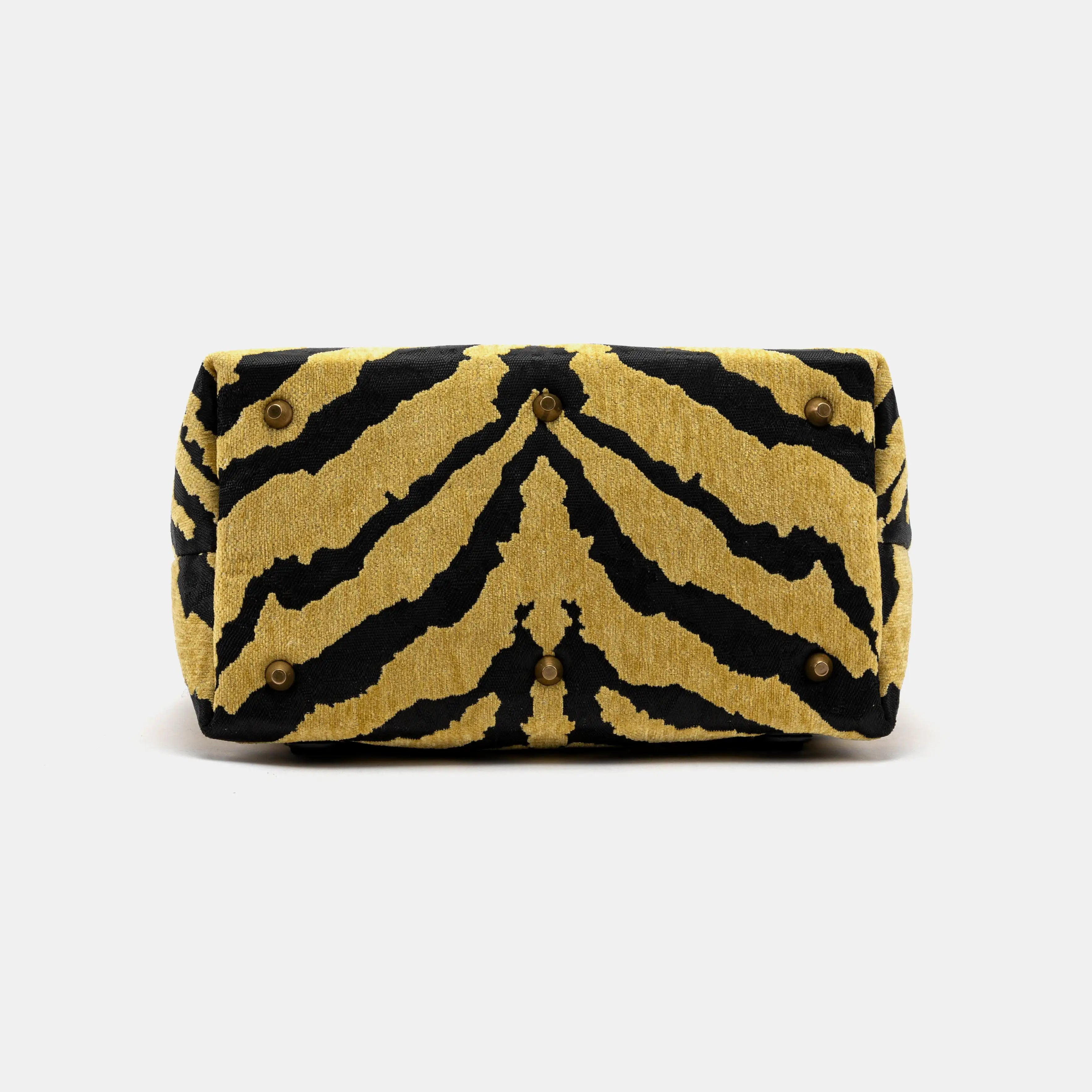Zebra Daffodil Carpet Laptop Backpack Carpetbag of America bottom