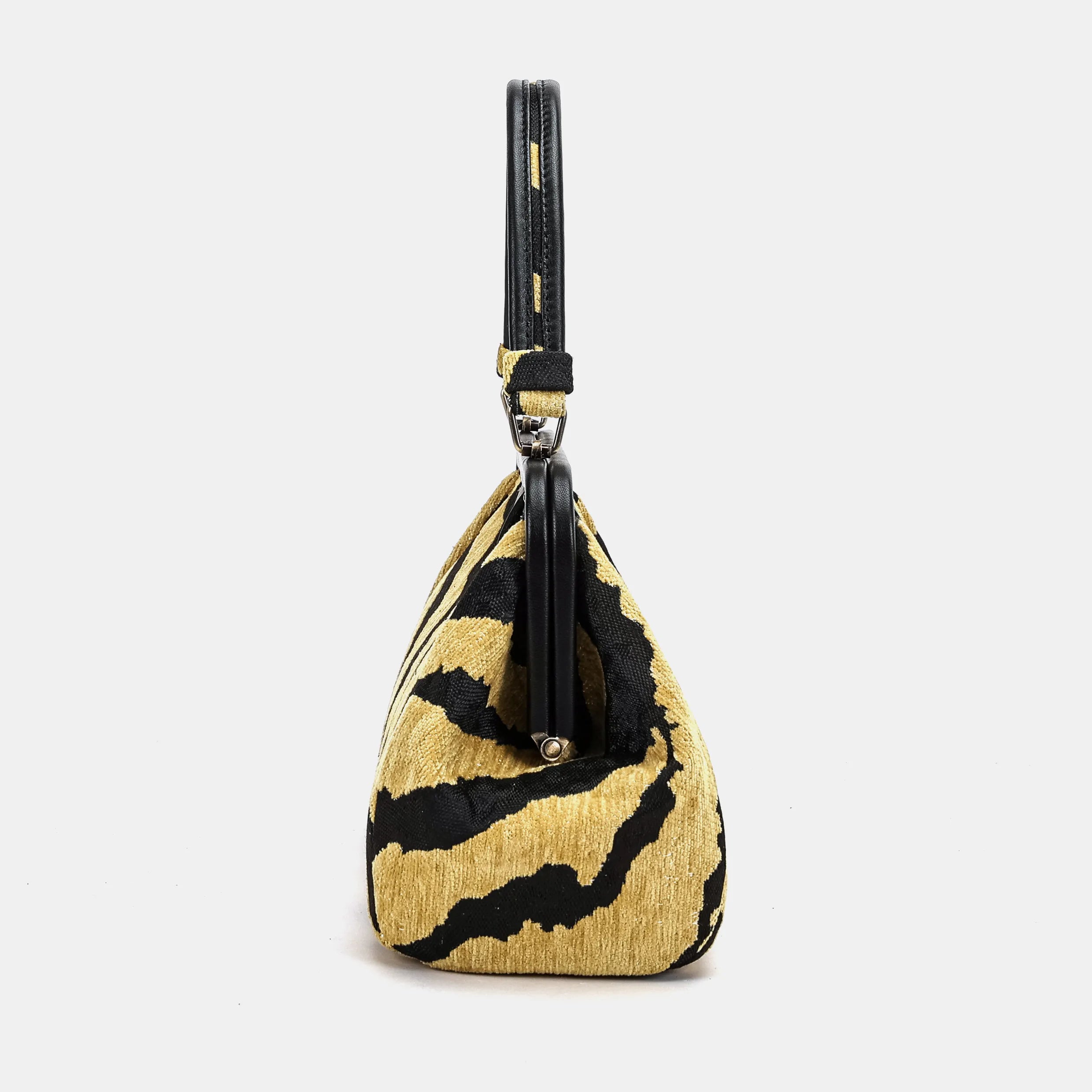 Tiger Stripe Top Handle Purse Carpetbag of America-side