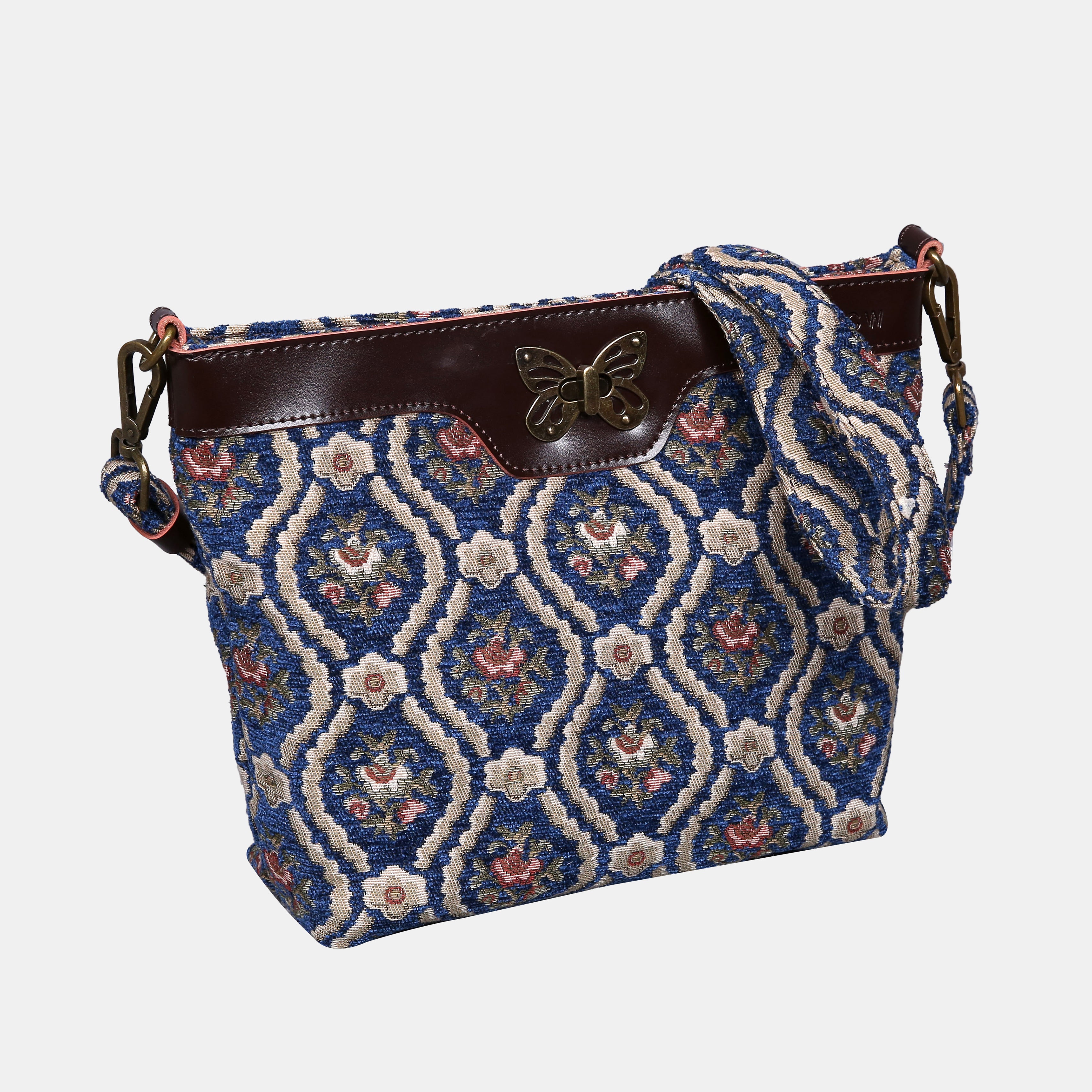 Traditional Blue Carpet Crossbody Bag carpet bag MCW Handmade of America front