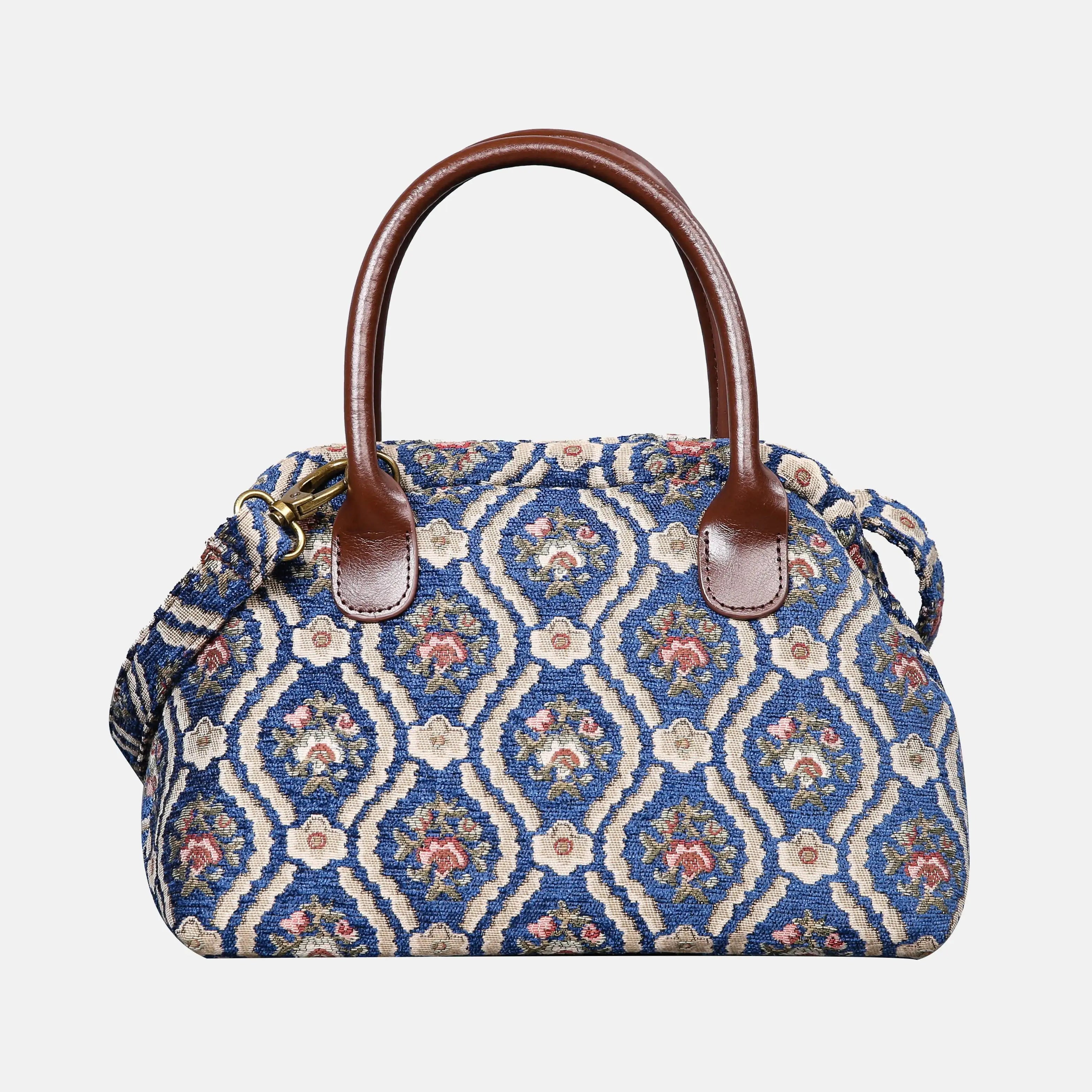 Traditional Blue Carpet Satchel carpet bag MCW Handmade of America main
