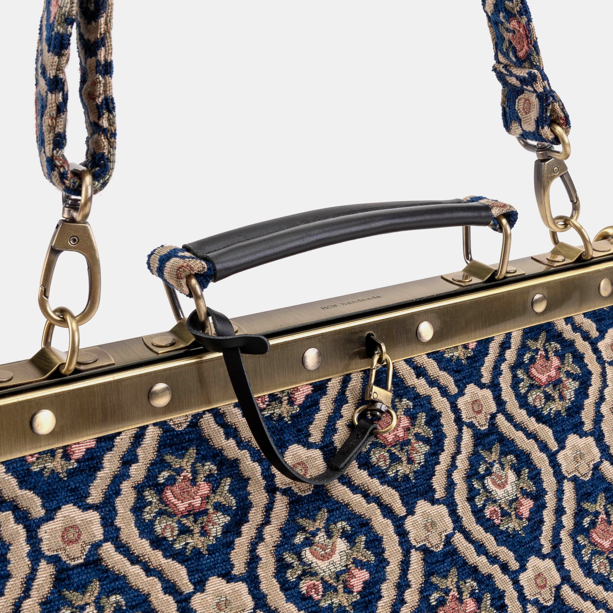 Traditional Blue Celine Carpet Gladstone Bag of America handle