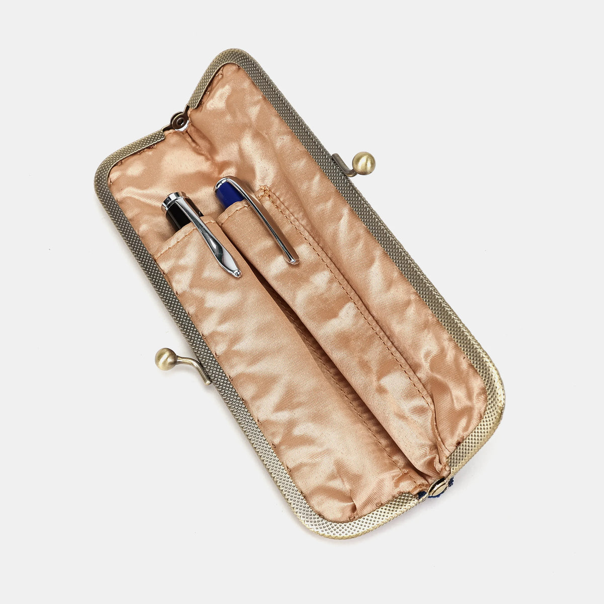 Traditional Blue Duo Pen Case Carpetbag of America open