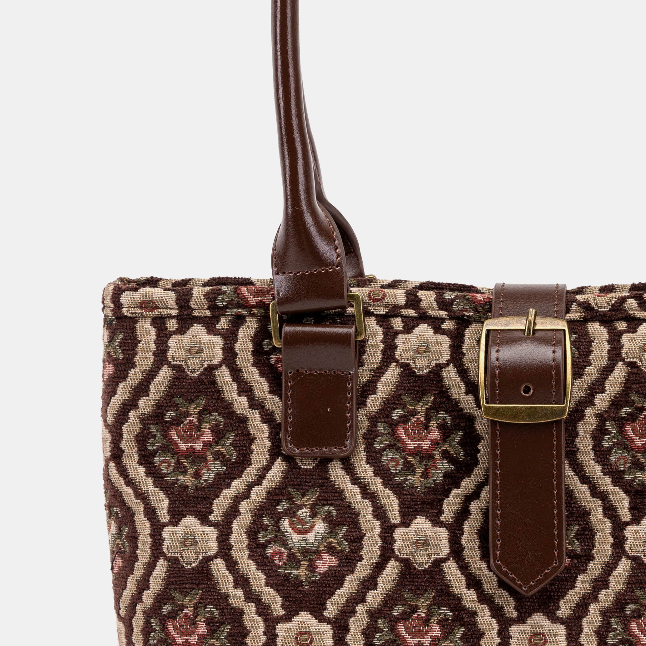 Traditional Brown Everyday Tote Bag of America buckle