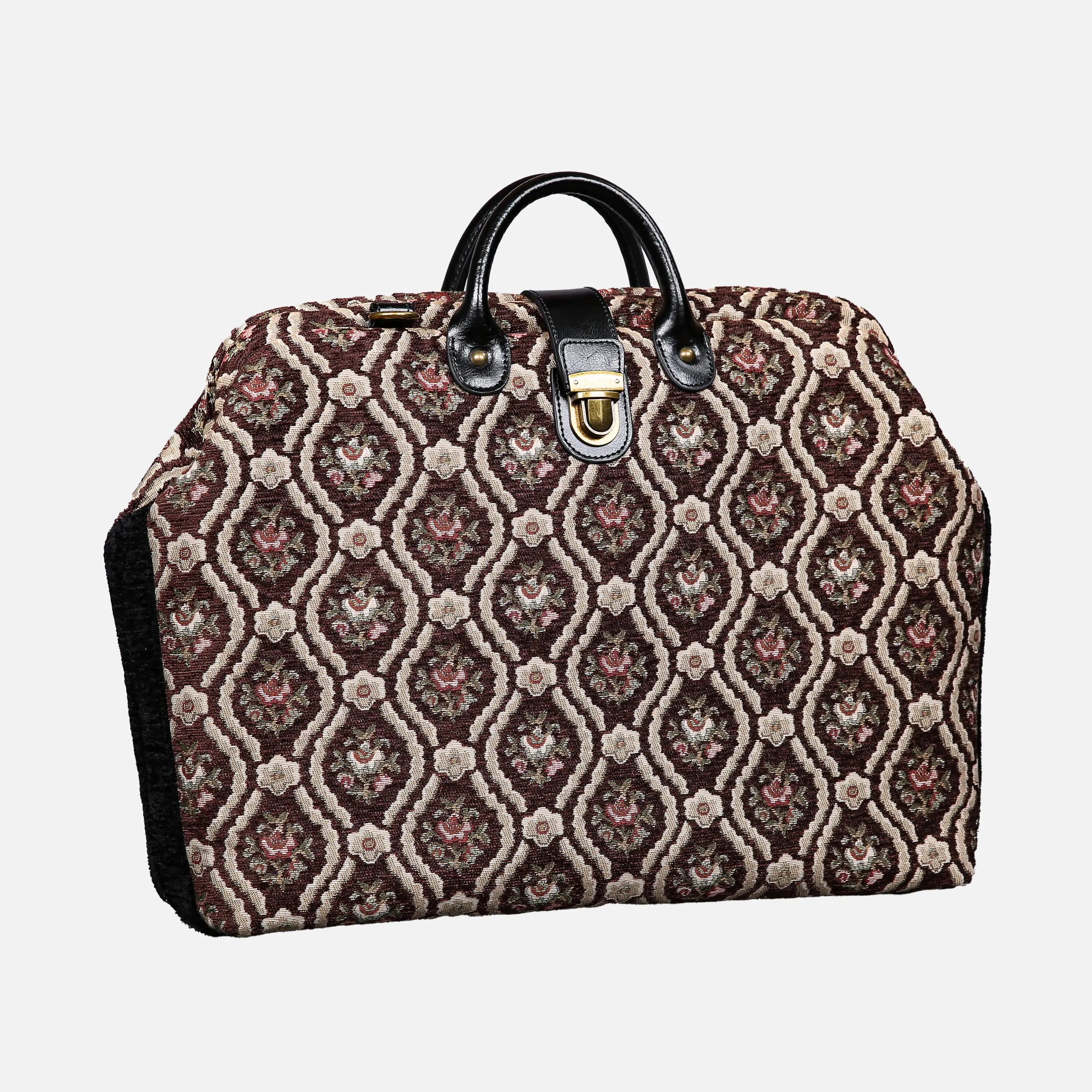 Traditional Brown Laptop Work Bag carpet bag of America Front side