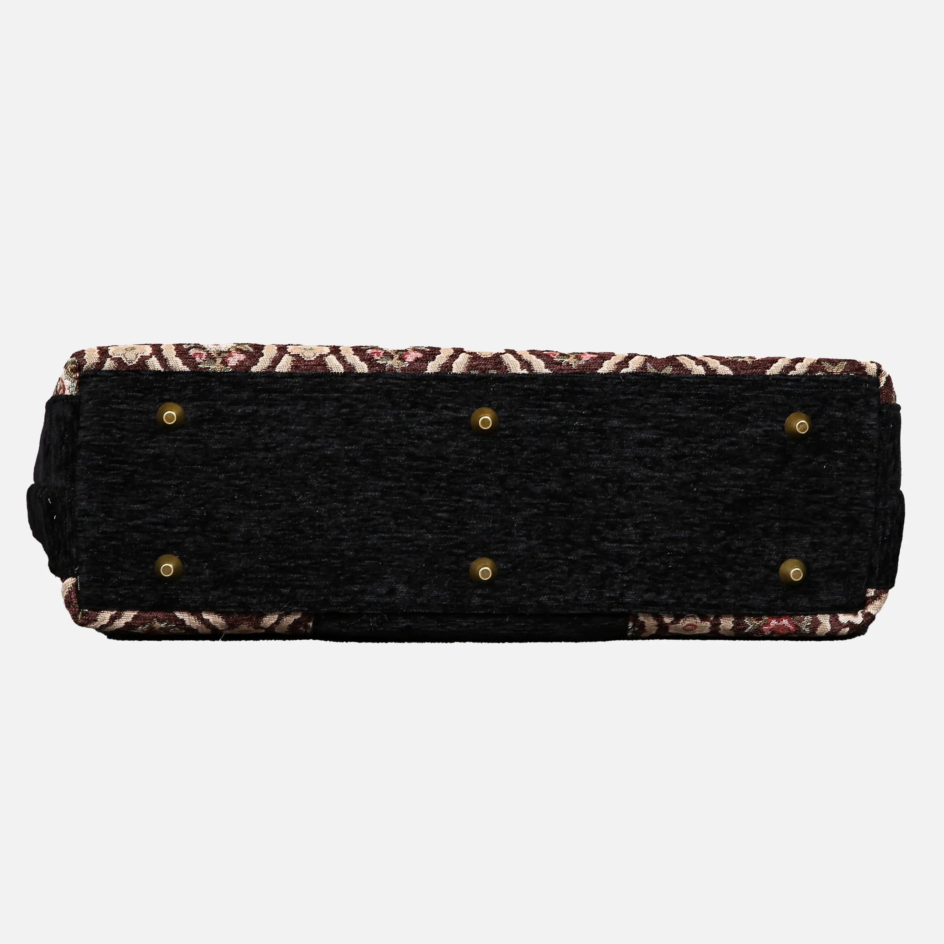 Traditional Brown Laptop Work Bag carpet bag of America bottom