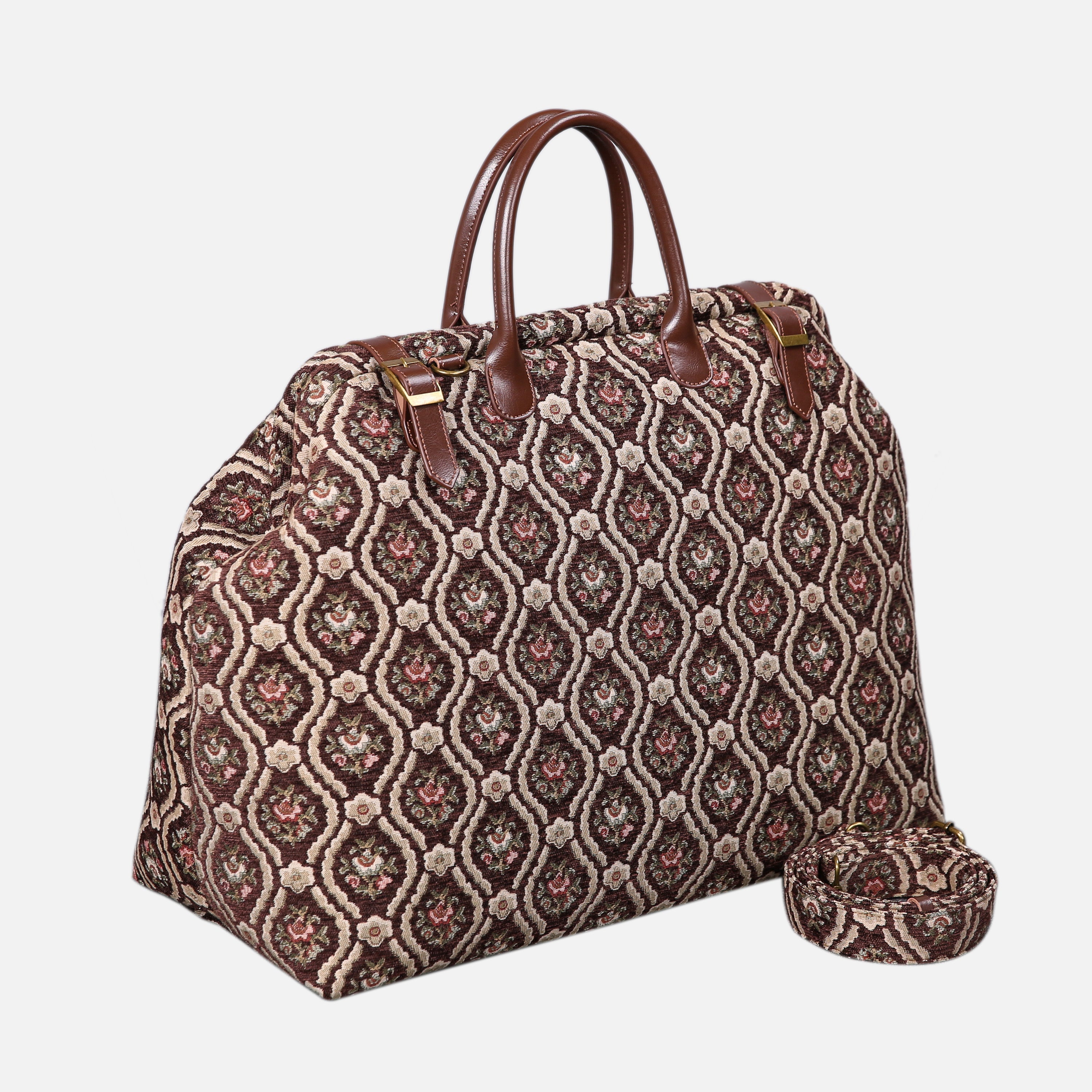 Traditional Brown Large Carpetbag of America Front side