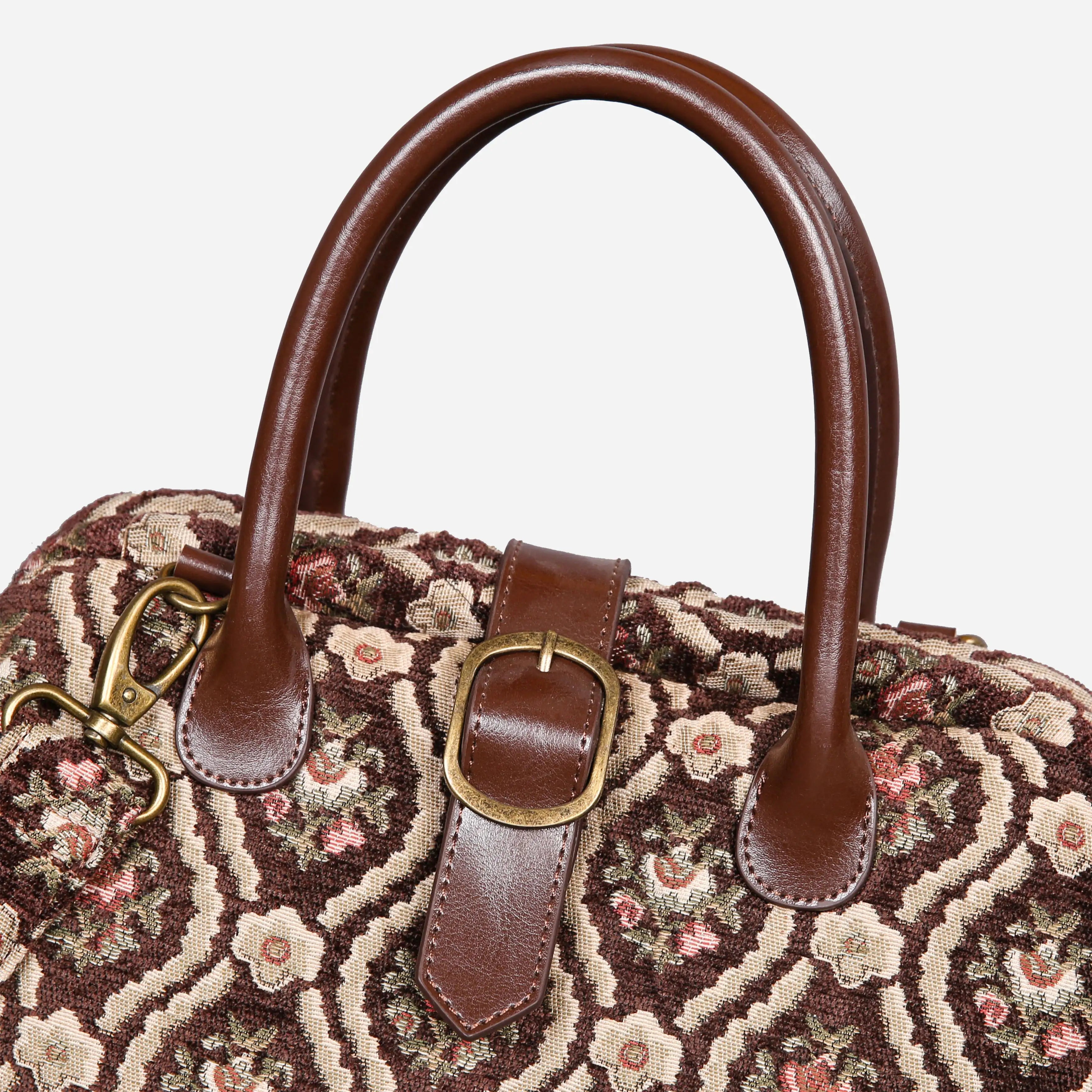 Traditional Coffee Carpet Handbag Purse carpet bag MCW Handmade of America buckle